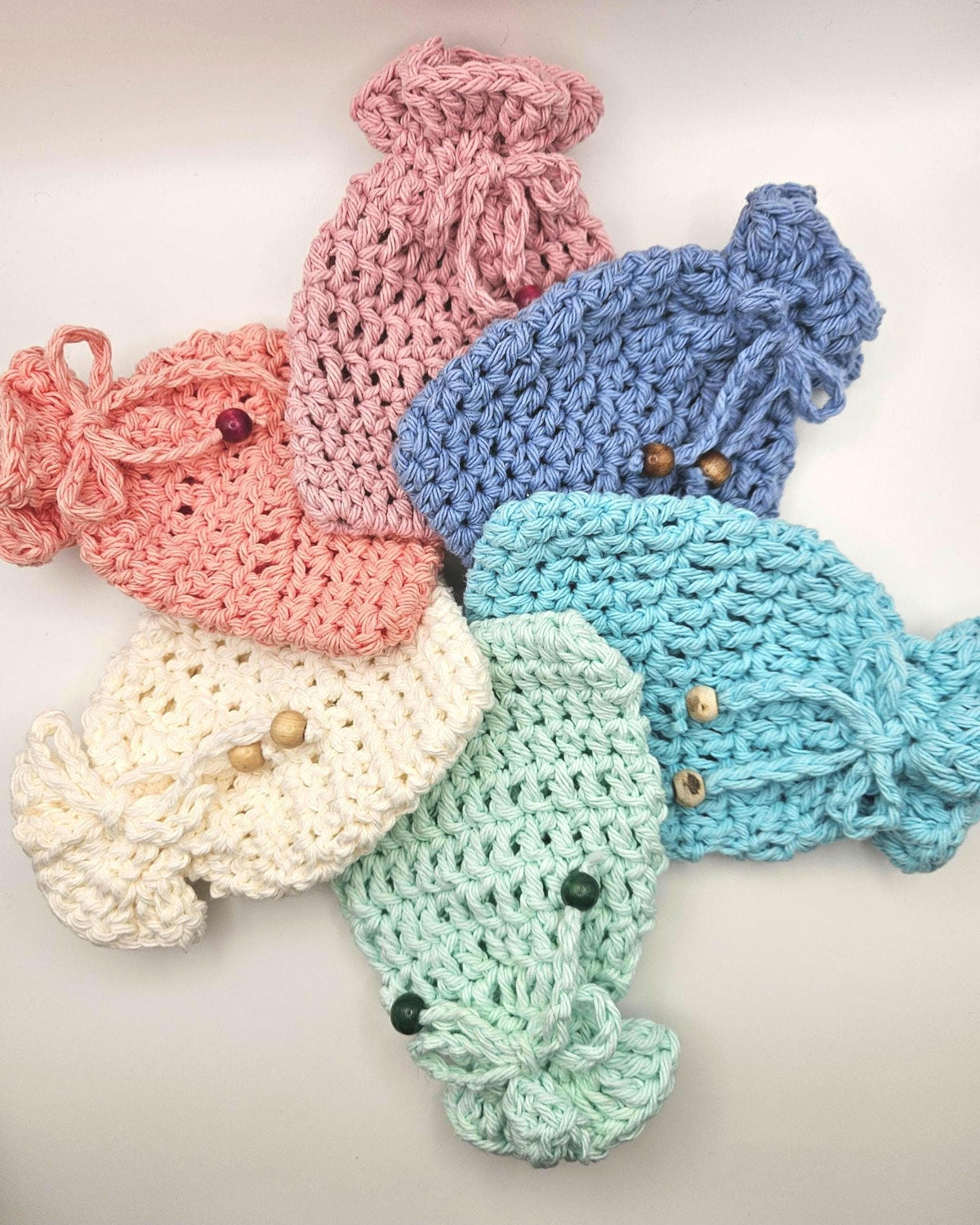 Crocheted Cotton Soap Saver Bag | Reusable Eco-Friendly Bath Accessory
