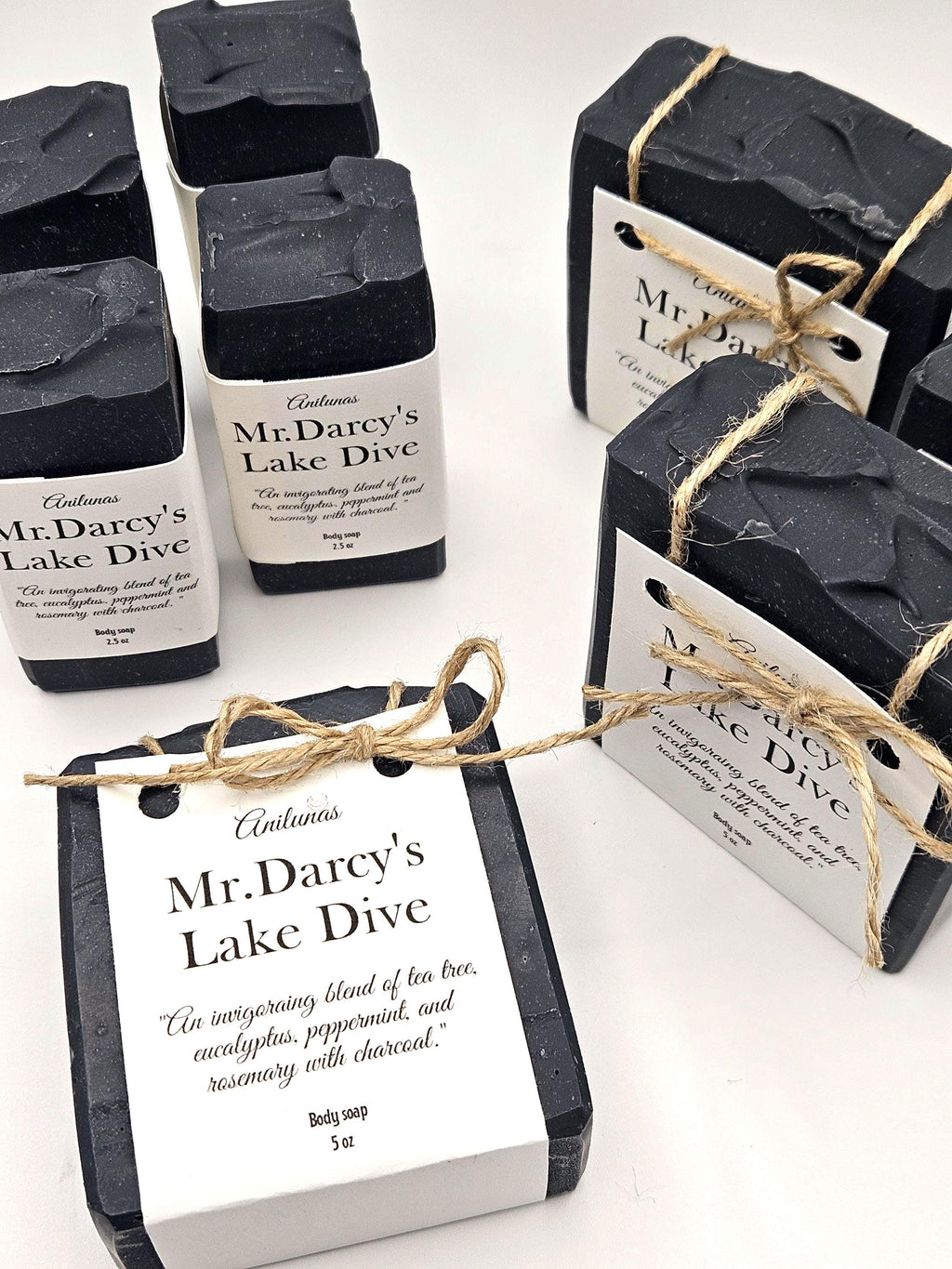 Mr. Darcy's Lake Dive Charcoal Body Bar | Eucalyptus, Peppermint, Rosemary essential oils mens Soap