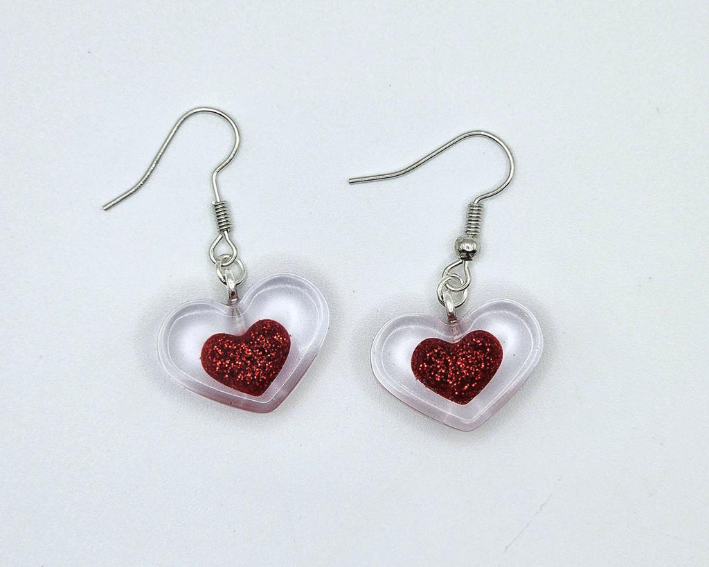 Video Game Style Heart Container Earrings | Fantasy Resin Jewelry