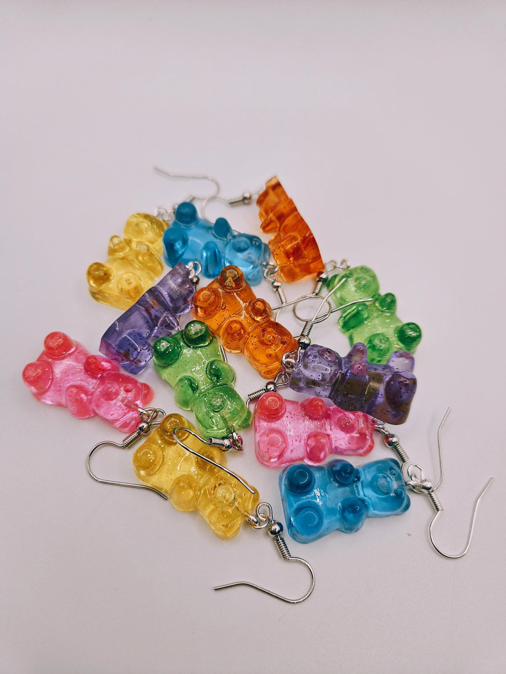 Rainbow Gummy Bear Resin Earrings | Y2K Kawaii Dangle Candy Jewelry