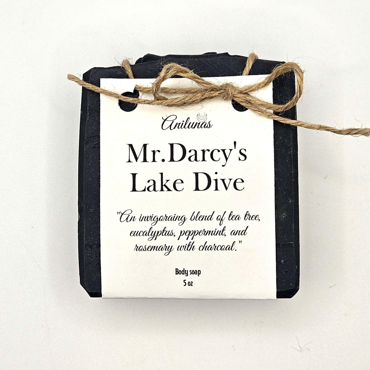 Mr. Darcy's Lake Dive Charcoal Body Bar | Eucalyptus, Peppermint, Rosemary essential oils mens Soap