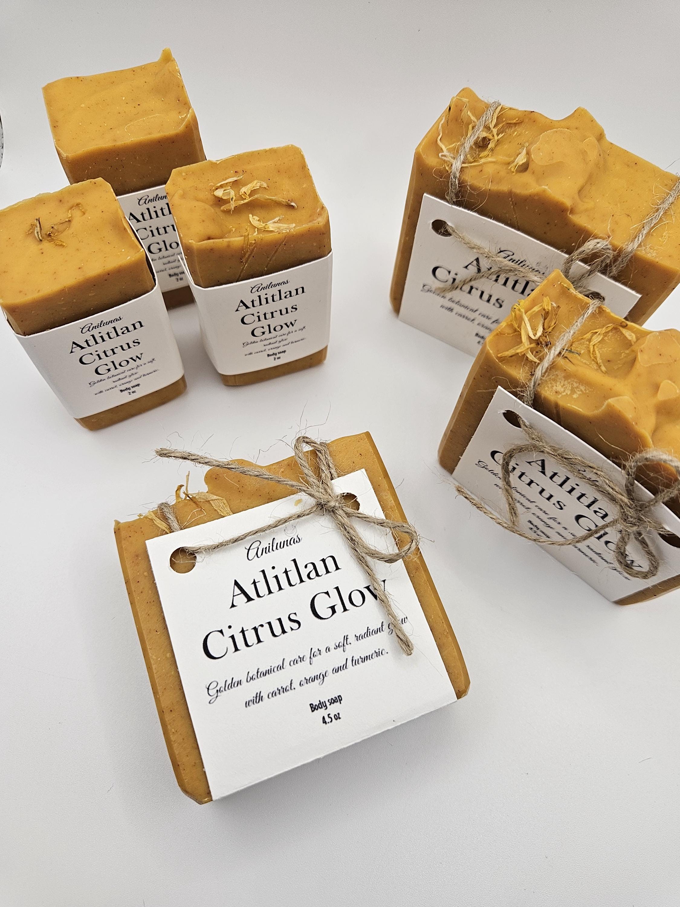 Handmade Citrus Glow Soap – Turmeric, Carrot, Orange Botanical Body Bar