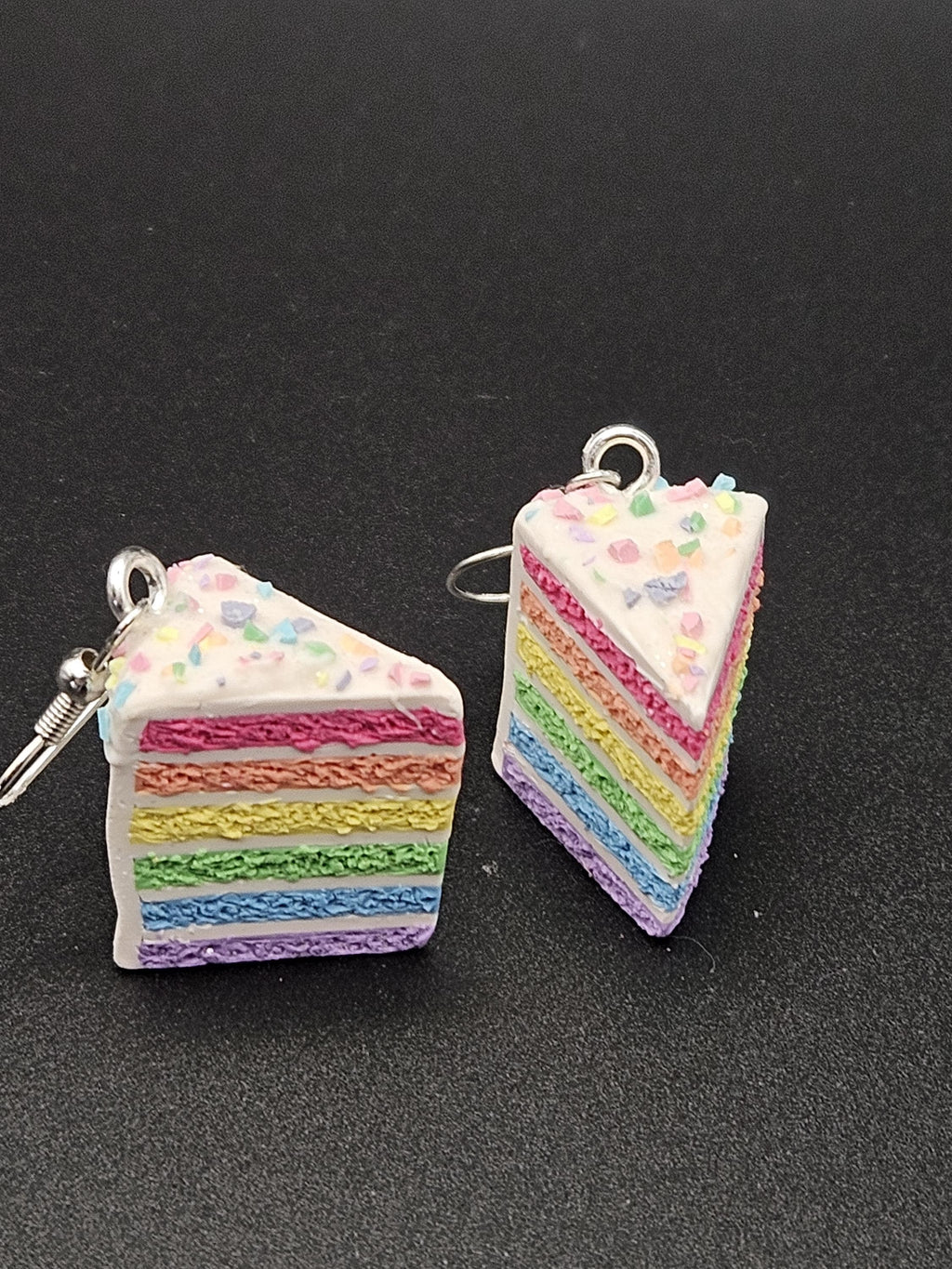 Rainbow cake earrings