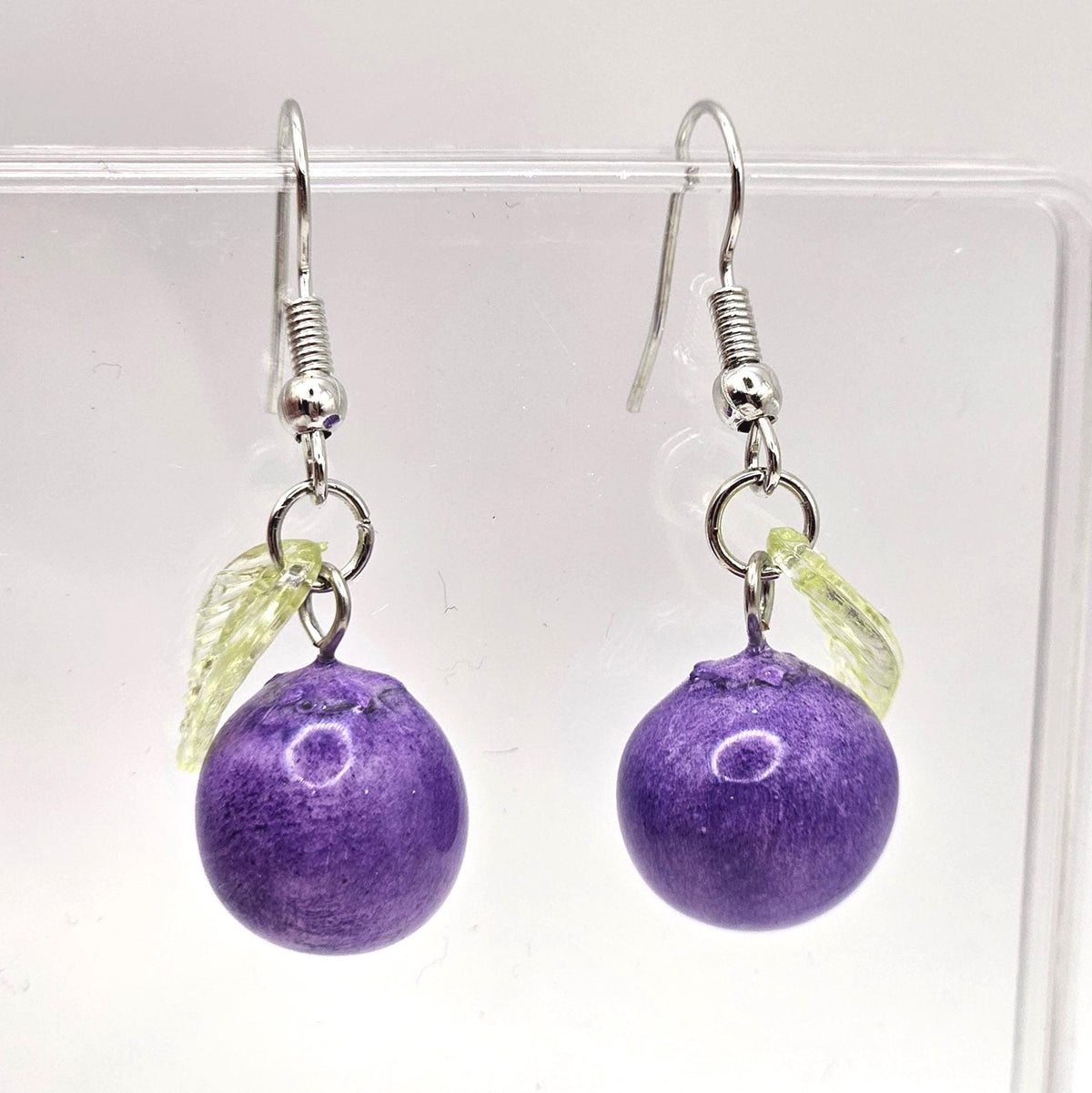 Blueberry polymer clay earrings