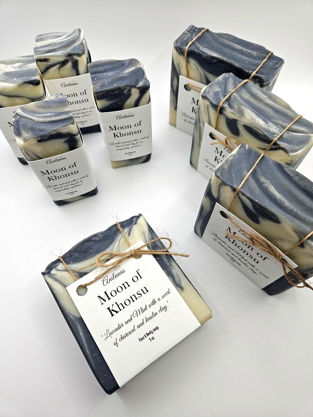 Moon of Khonsu Soap | Lavender Mint Charcoal Bar | Cold Process Cleansing