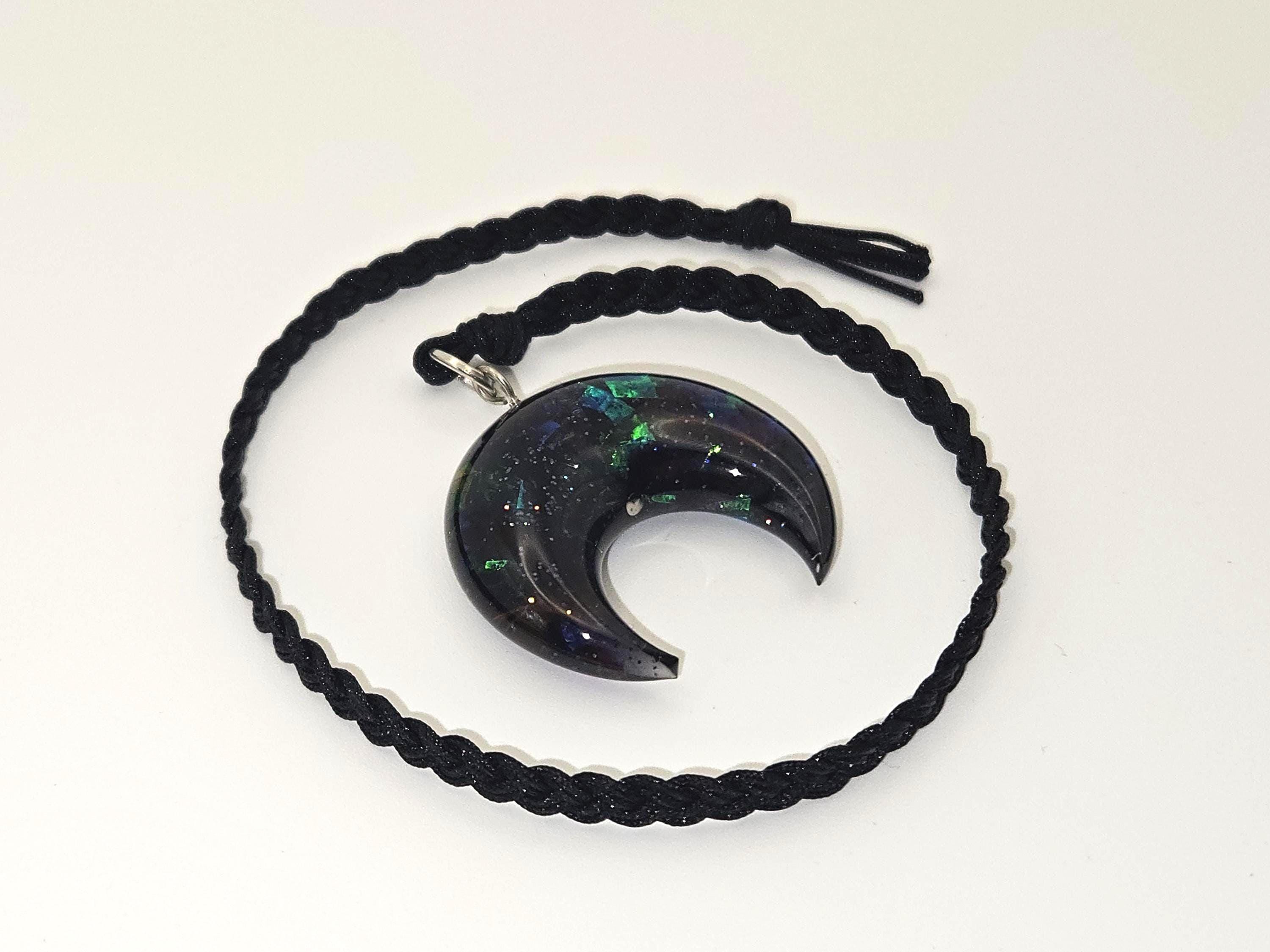 Black opal crescent moon bookmark