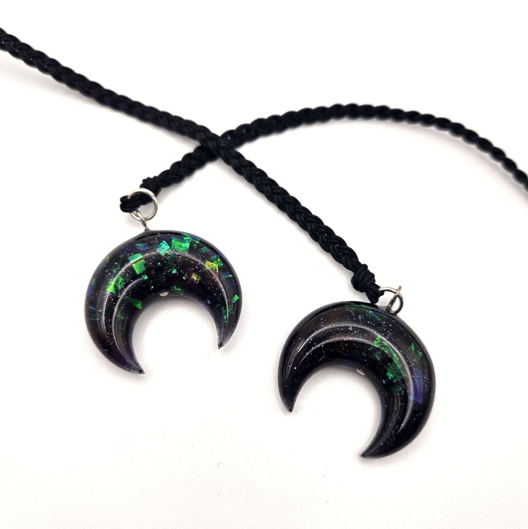 Black opal crescent moon bookmark