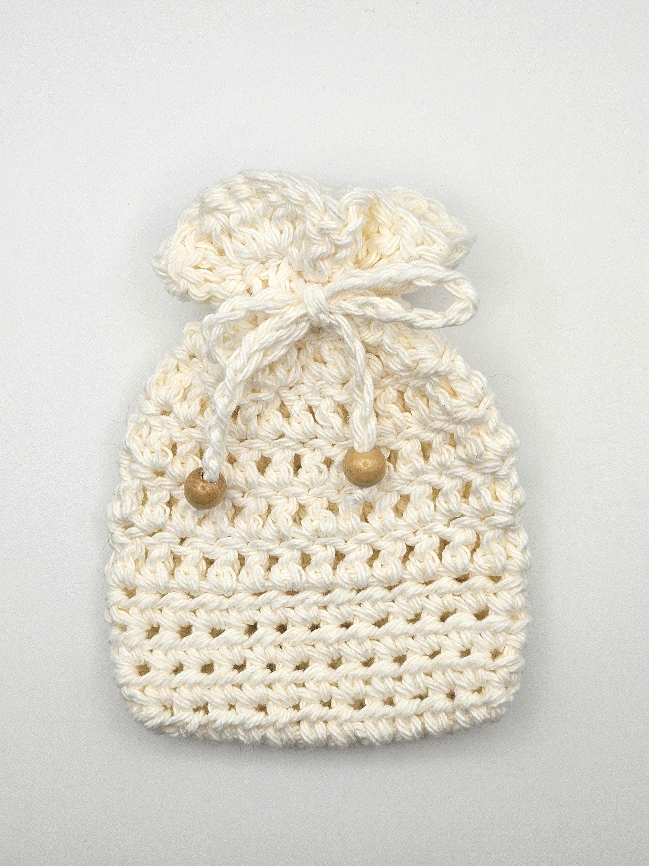 Crocheted Cotton Soap Saver Bag | Reusable Eco-Friendly Bath Accessory
