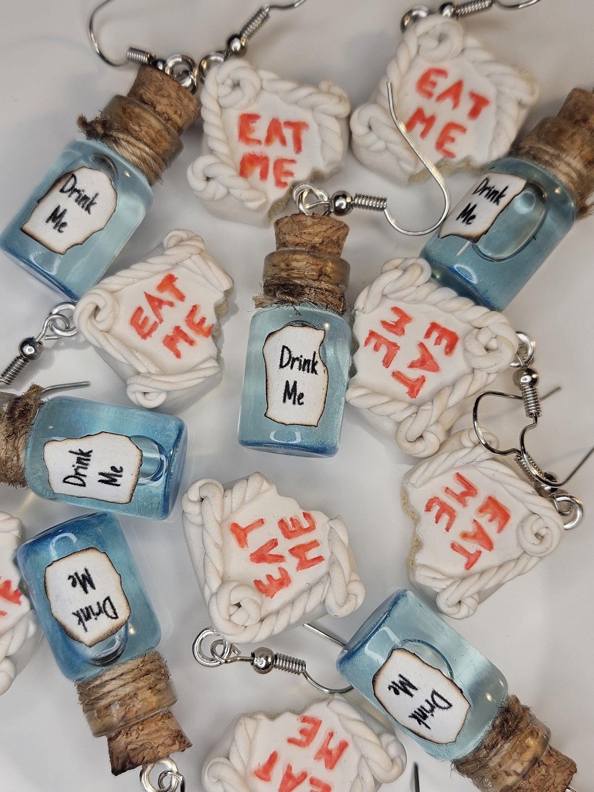 Alice in wonderland- Drink me Potion and eat me cake earrings