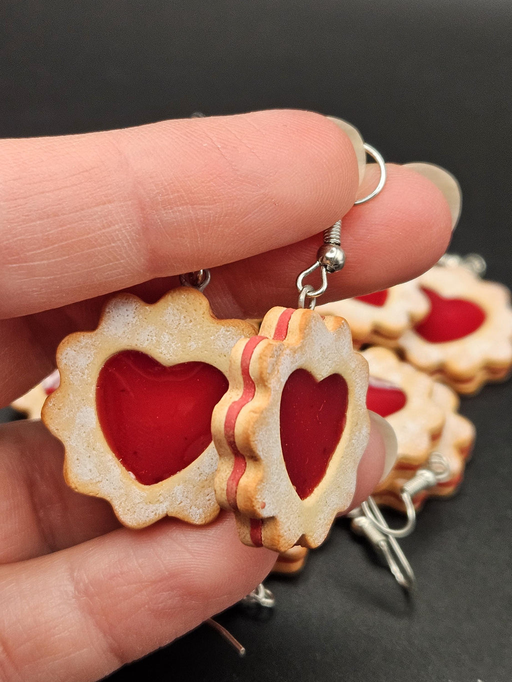 Jammie Dodger cookie earrings