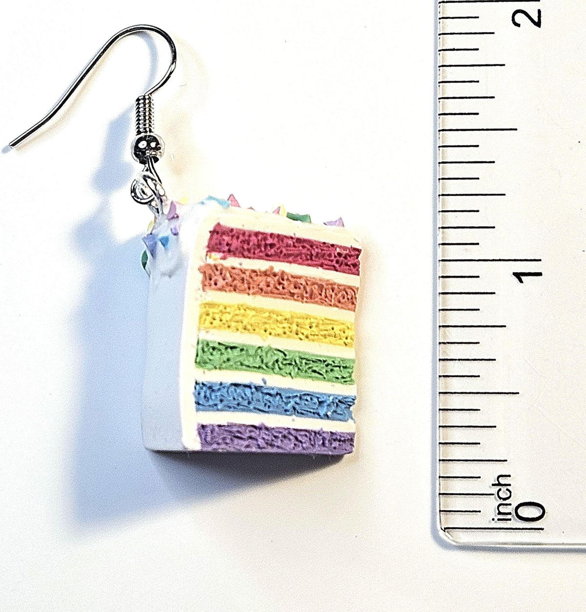 Rainbow cake earrings