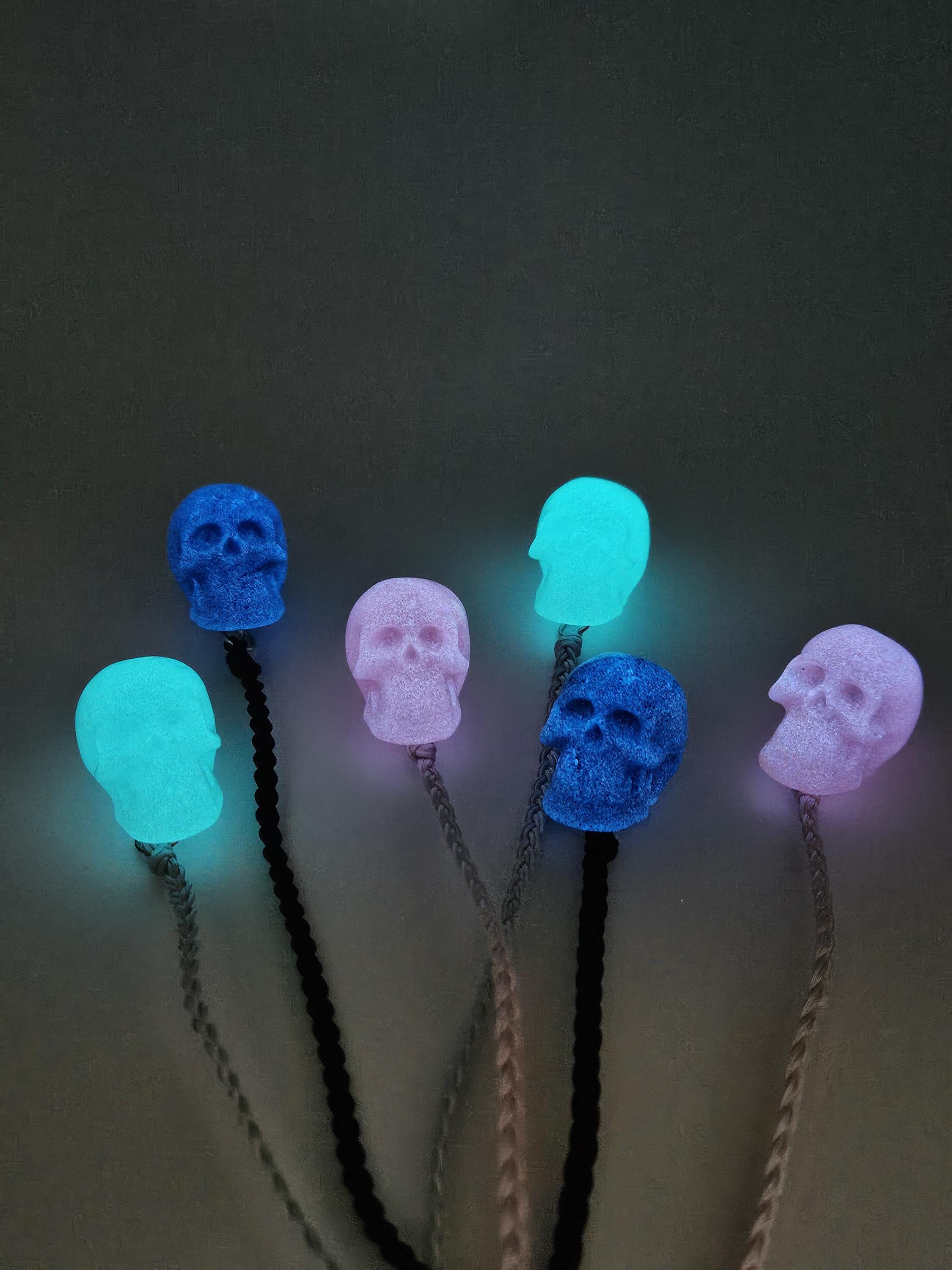 Glow in the dark iridescent skull bookmark