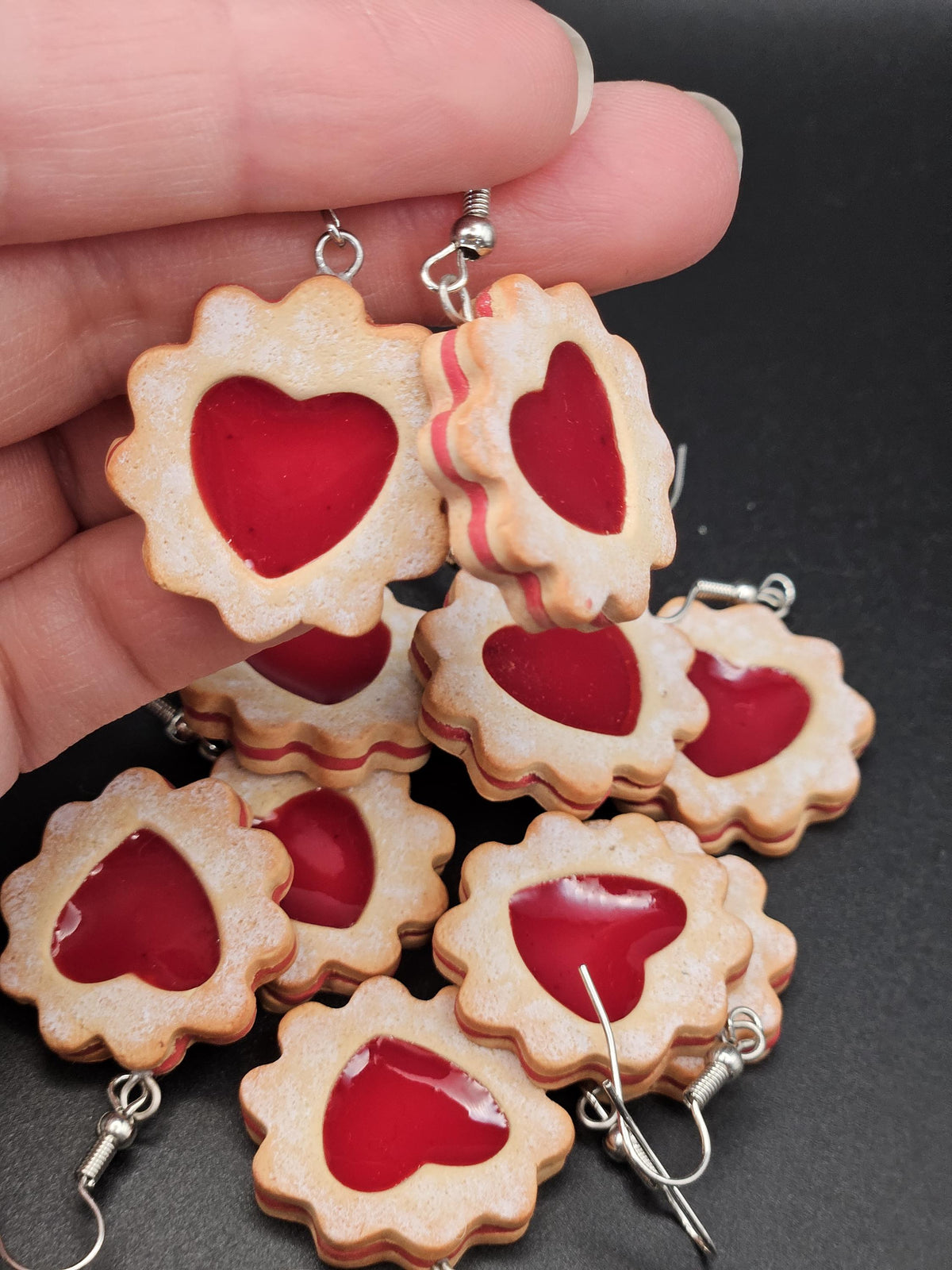 Jammie Dodger cookie earrings