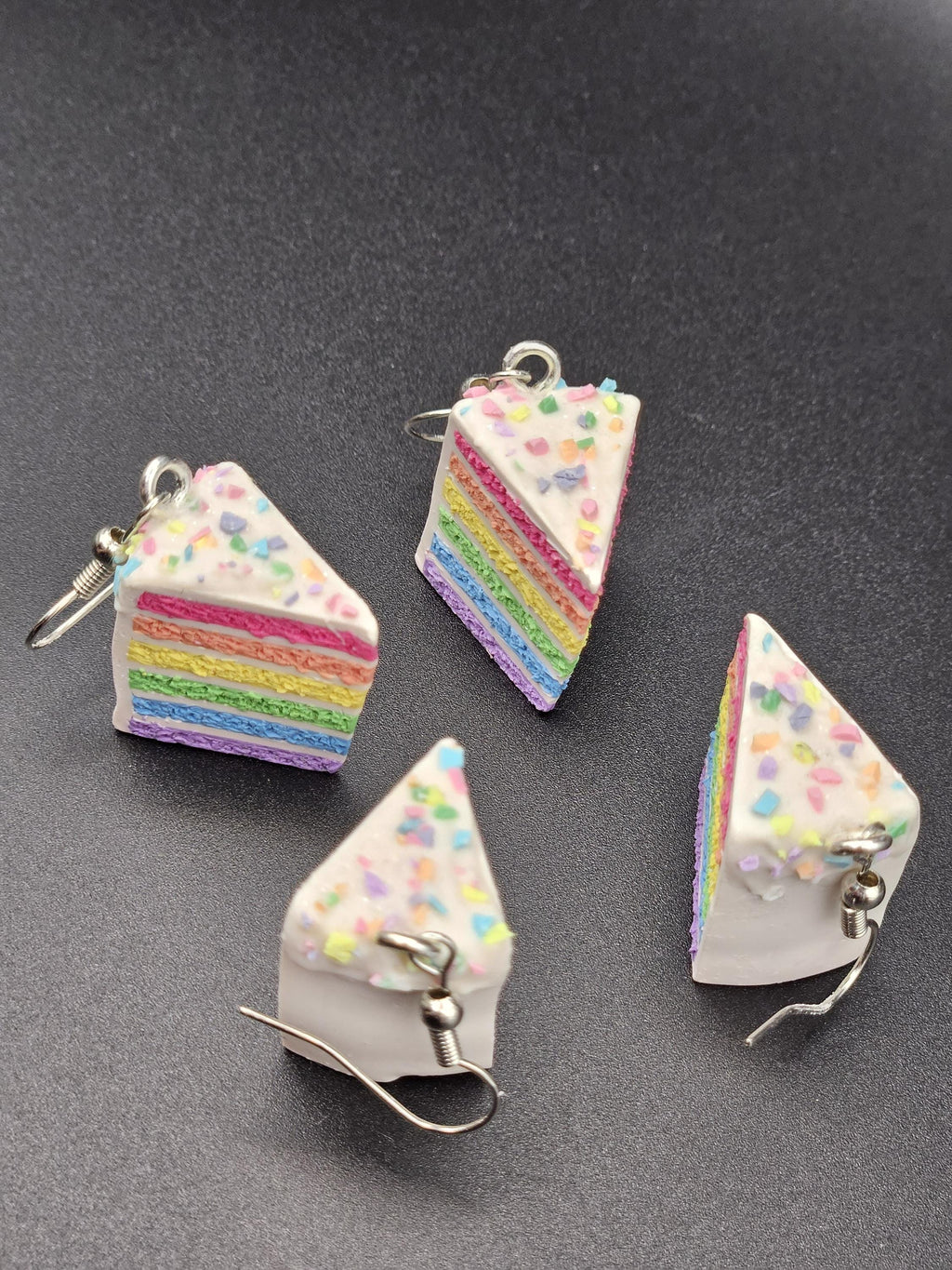 Rainbow cake earrings