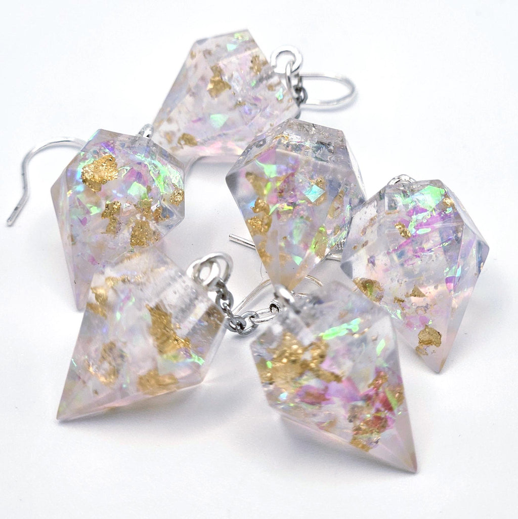 Pendulum holographic earrings