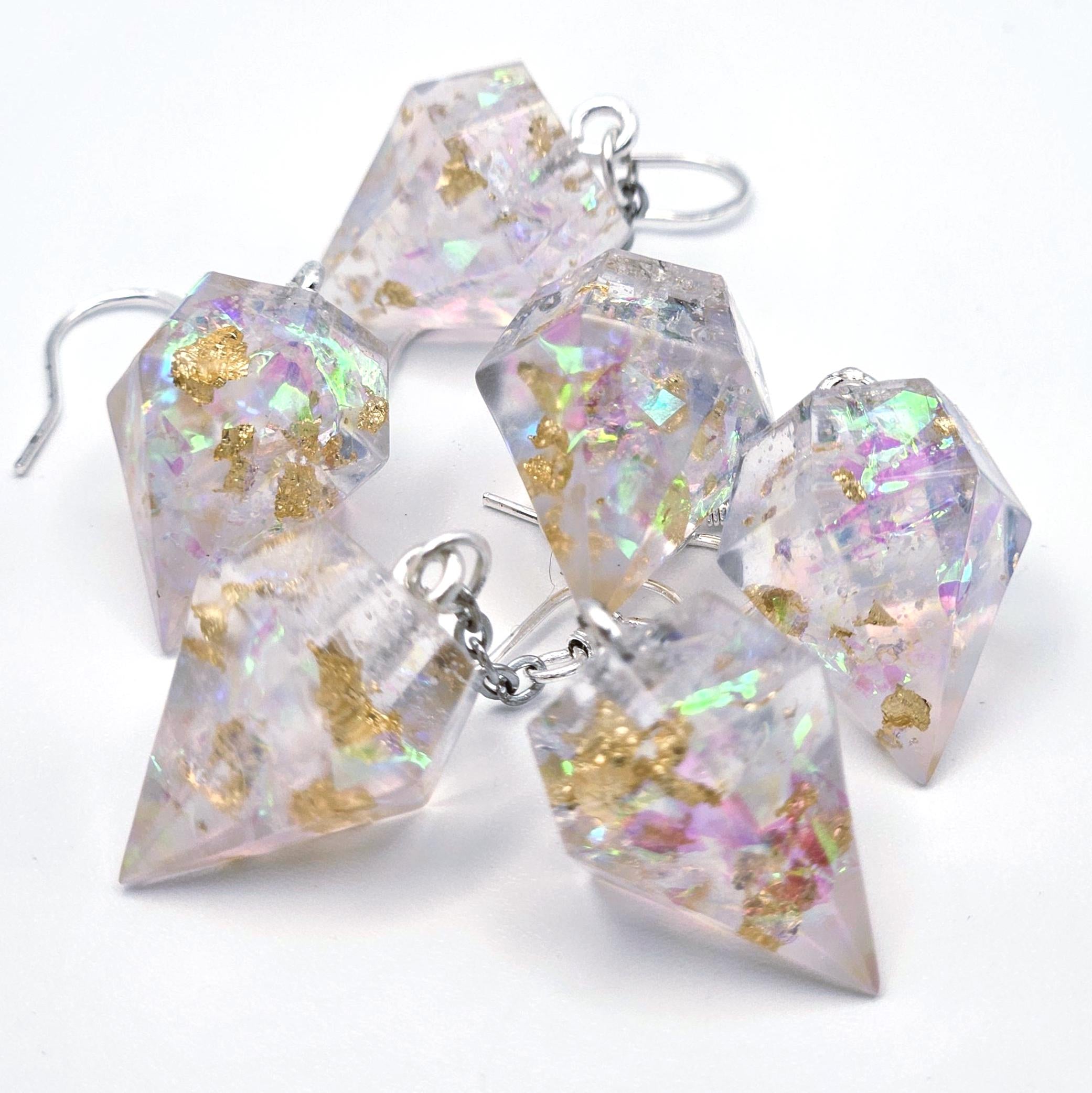 Pendulum holographic earrings