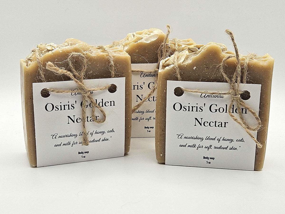 Osiris’ Golden Nectar Soap / Handmade Cold Proess Oat, Milk and Honey soap