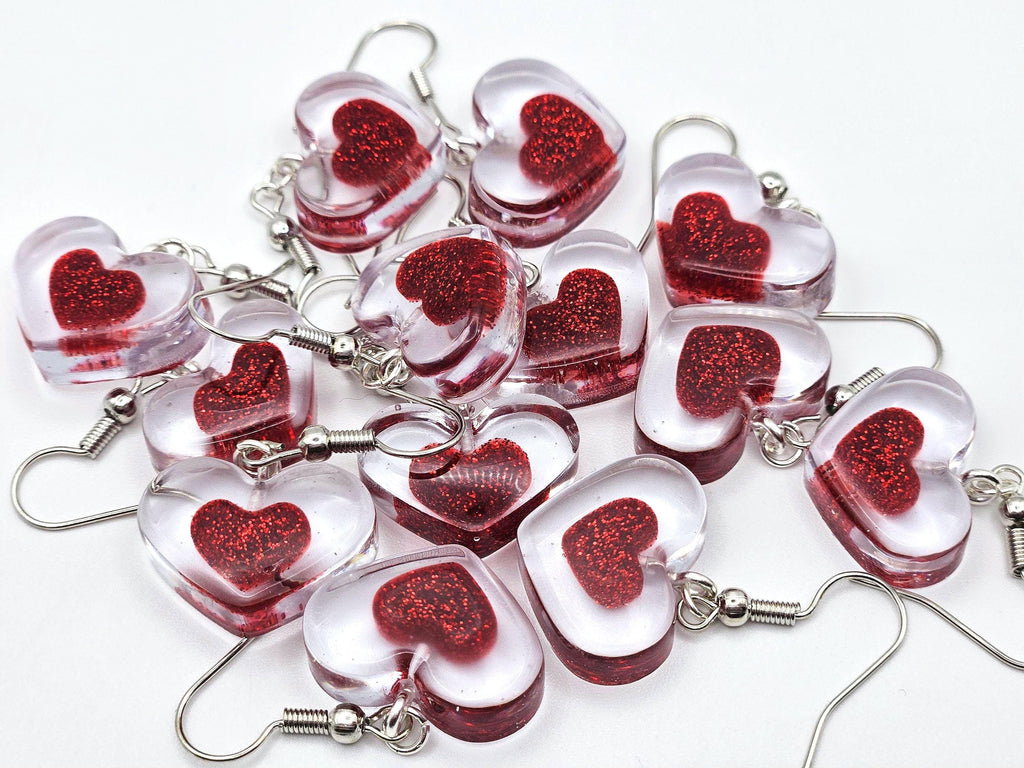 Video Game Style Heart Container Earrings | Fantasy Resin Jewelry