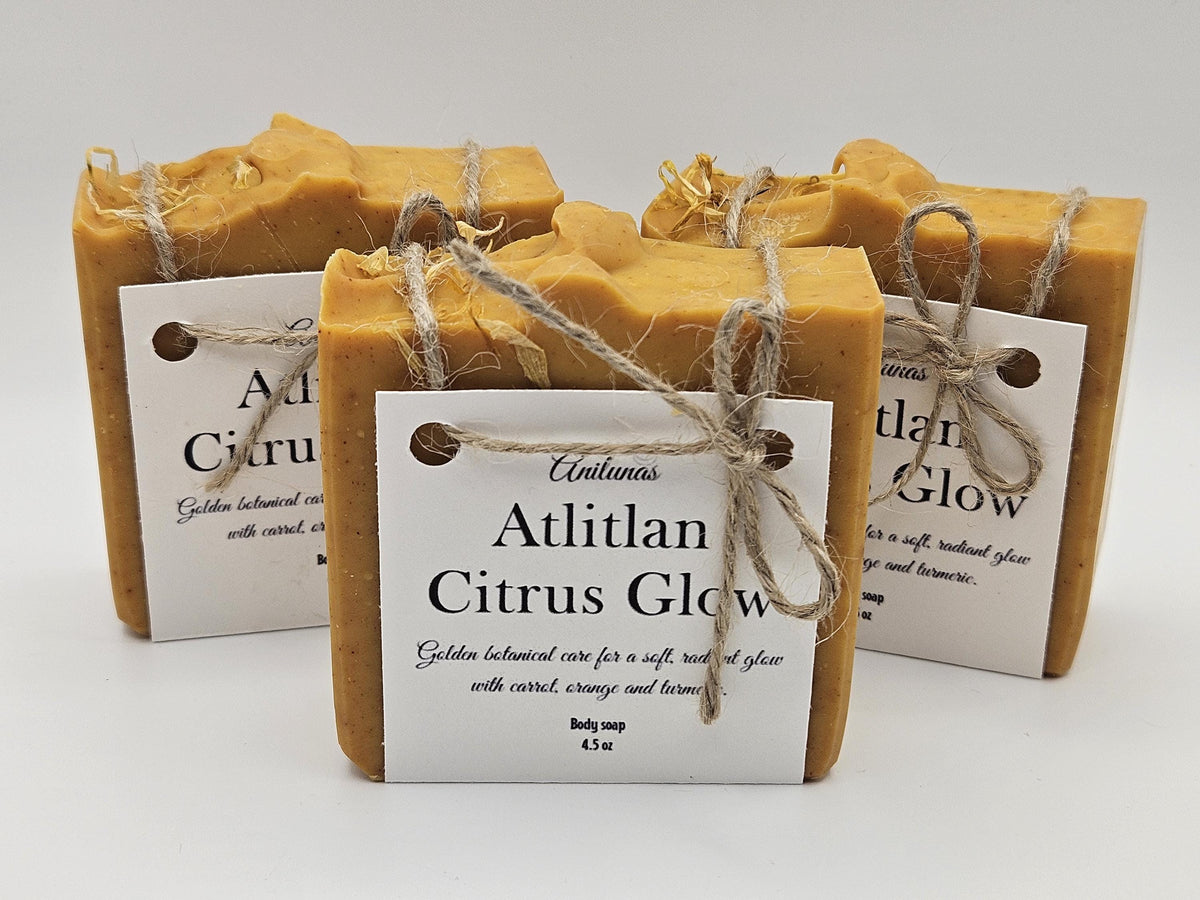 Handmade Citrus Glow Soap – Turmeric, Carrot, Orange Botanical Body Bar