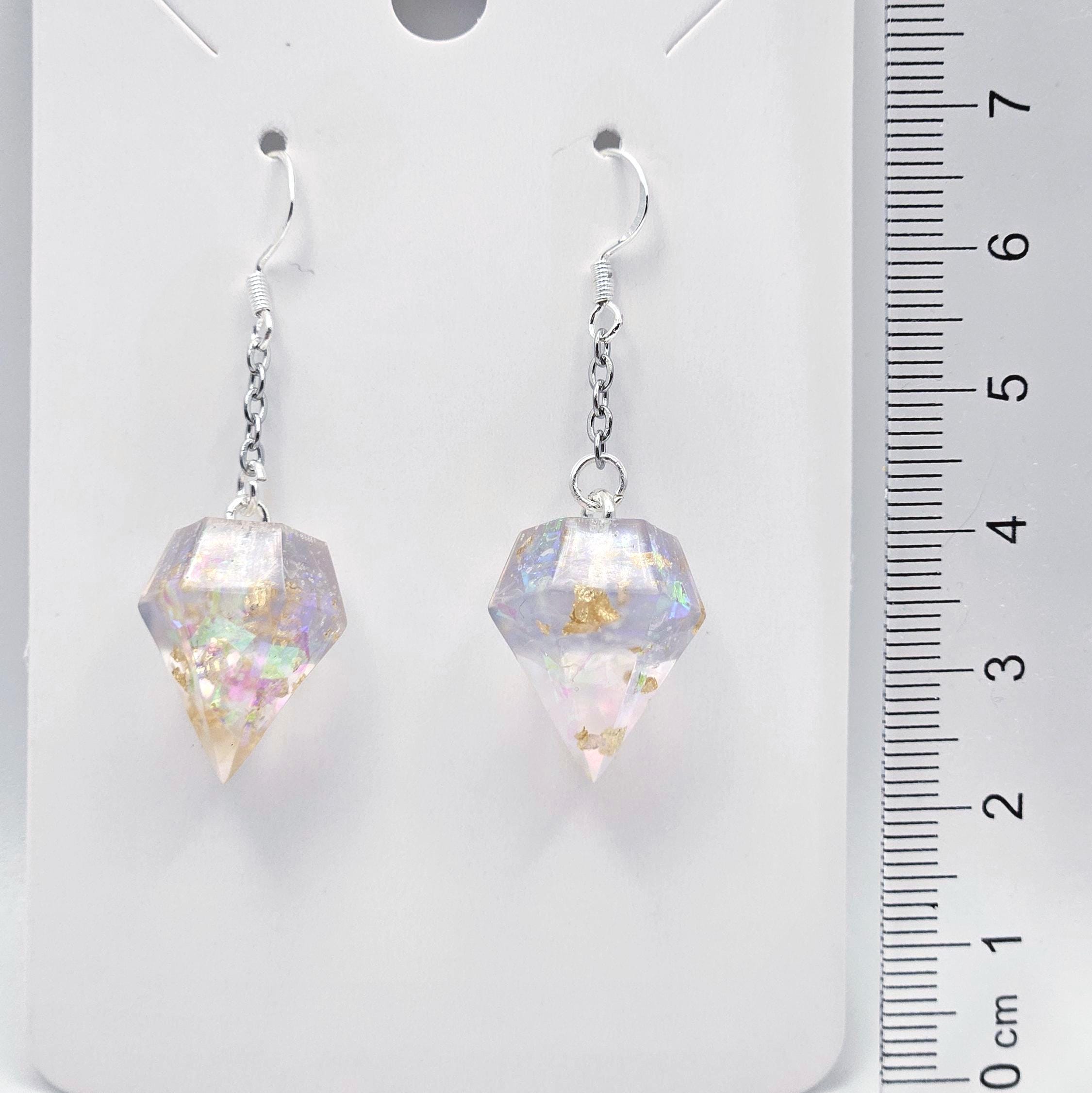 Pendulum holographic earrings