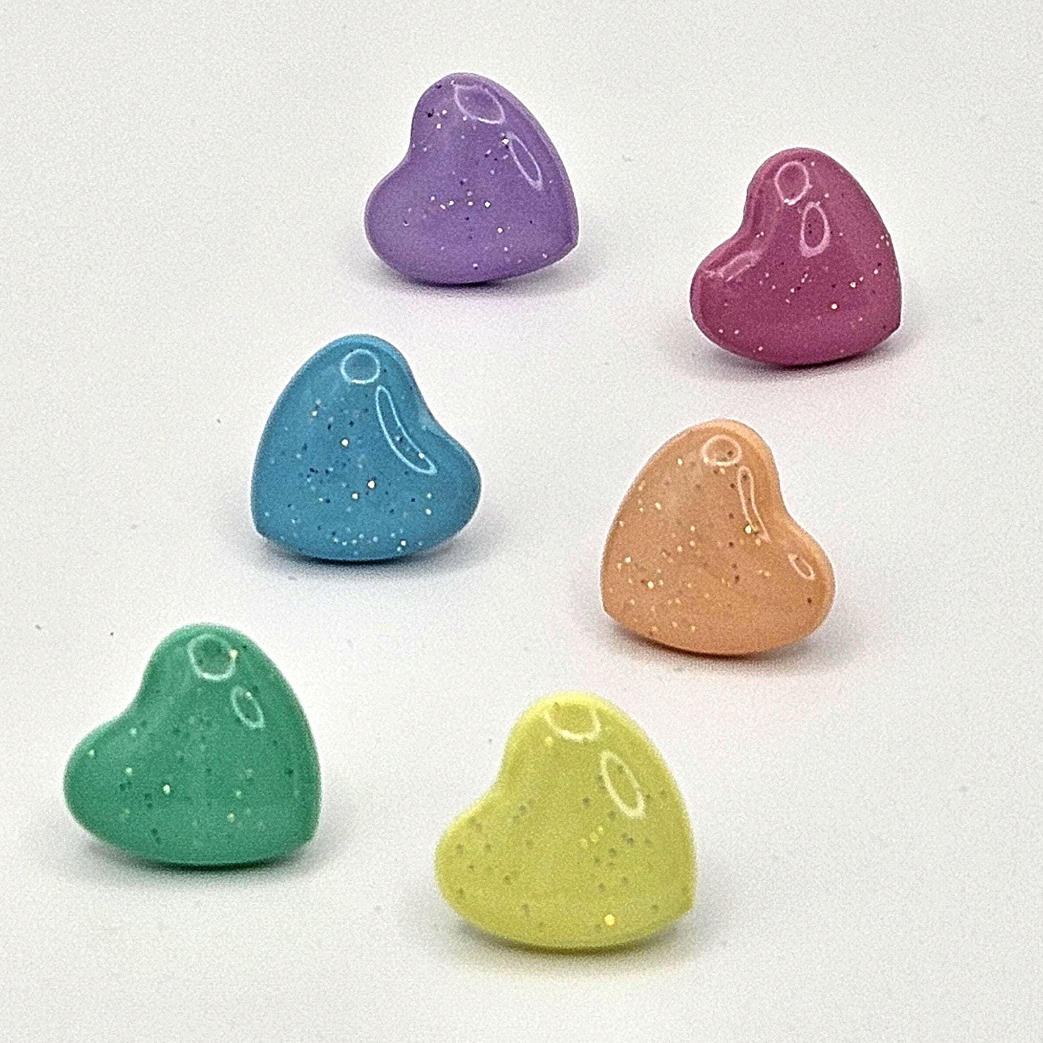 Rainbow heart studs