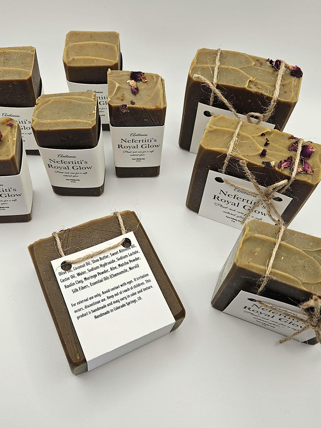 Nefertiti's Royal Glow Face Body Soap | Herbal Natural Skincare, Moringa Matcha Soap