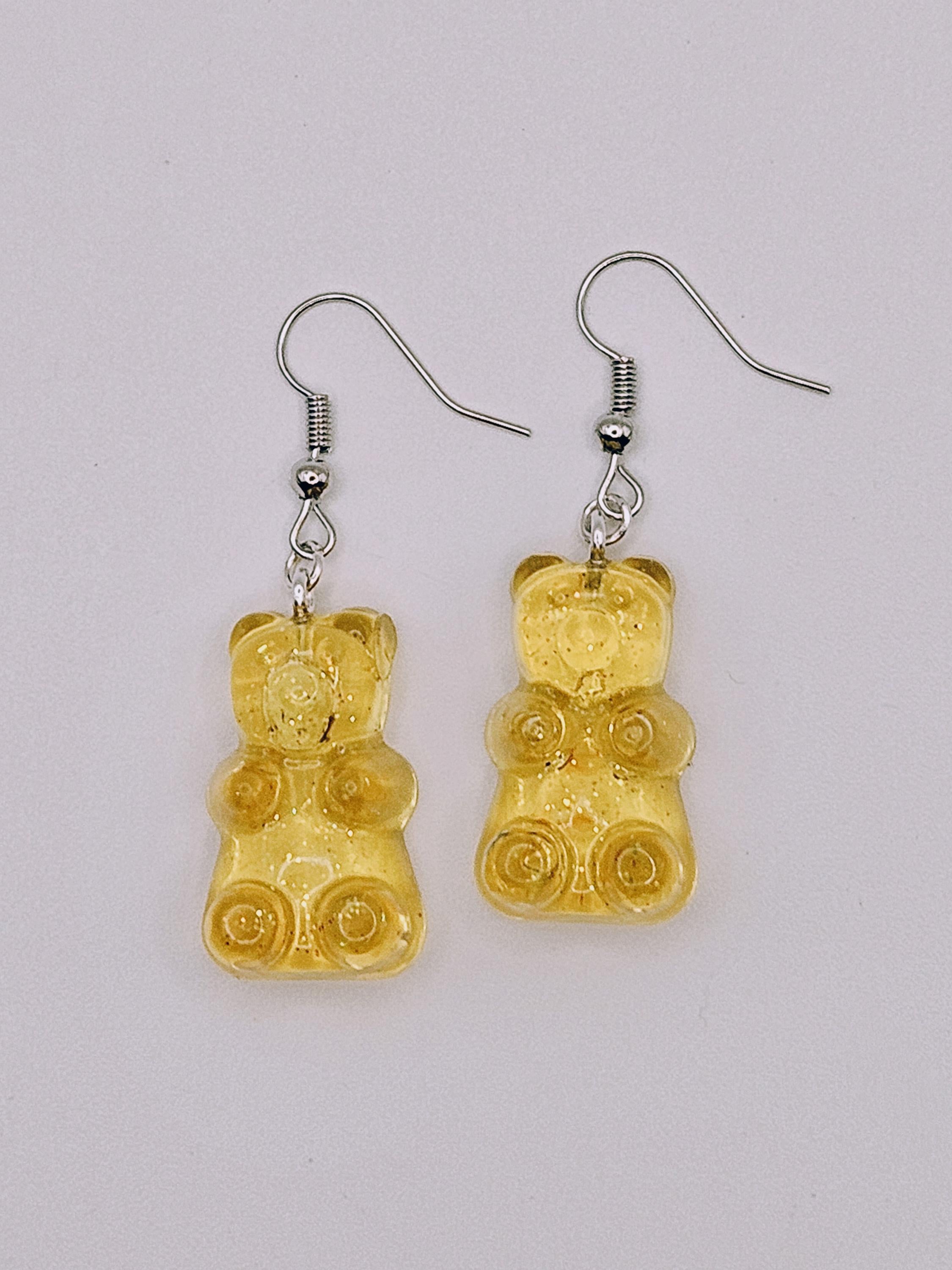 Rainbow Gummy Bear Resin Earrings | Y2K Kawaii Dangle Candy Jewelry