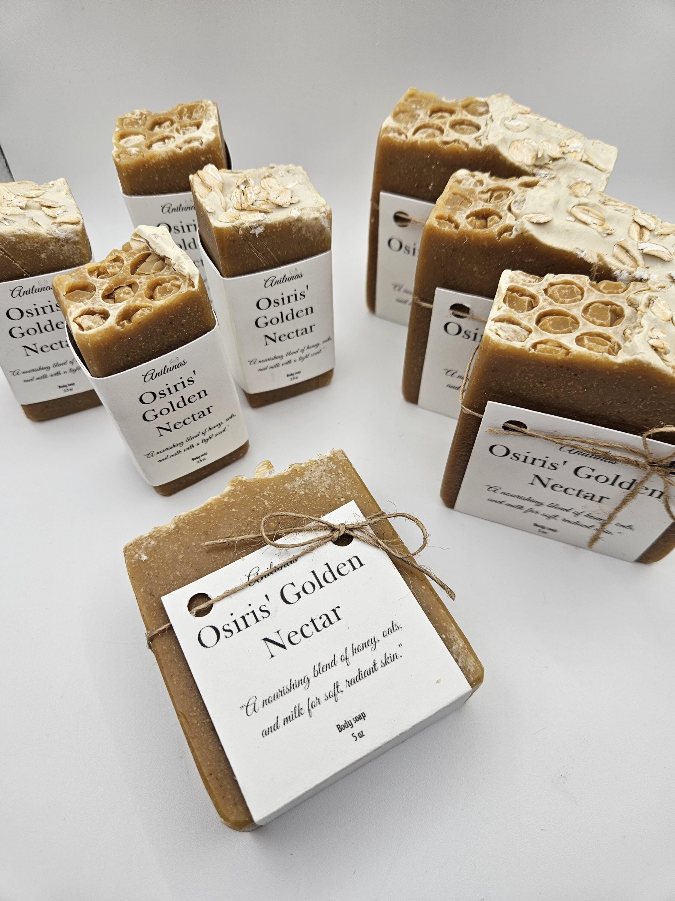 Osiris’ Golden Nectar Soap / Handmade Cold Proess Oat, Milk and Honey soap