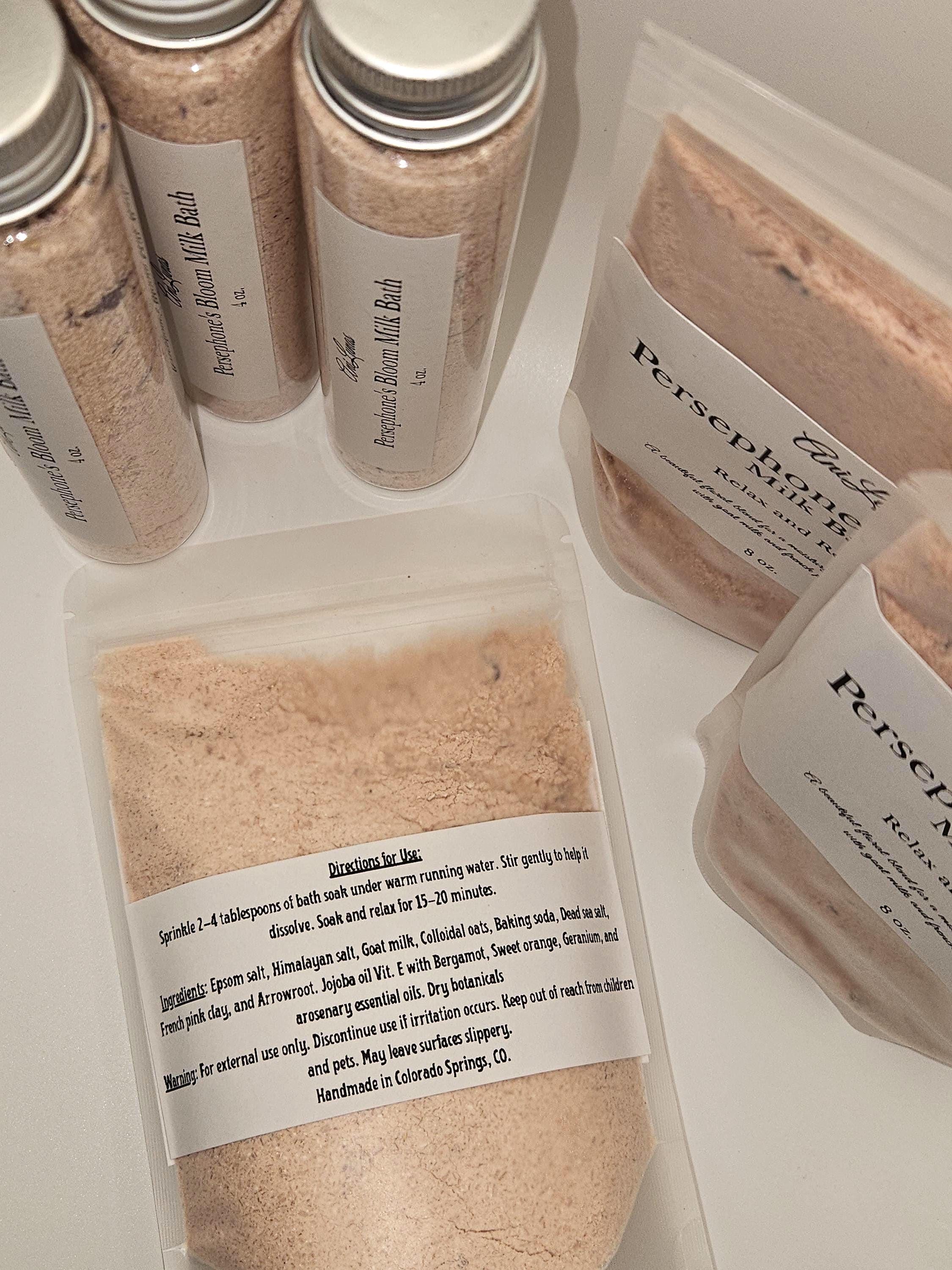 Hades Detox Soak, Persephone Milk bath | Charcoal, Goat Milk, Floral, Detoxifying bundle set