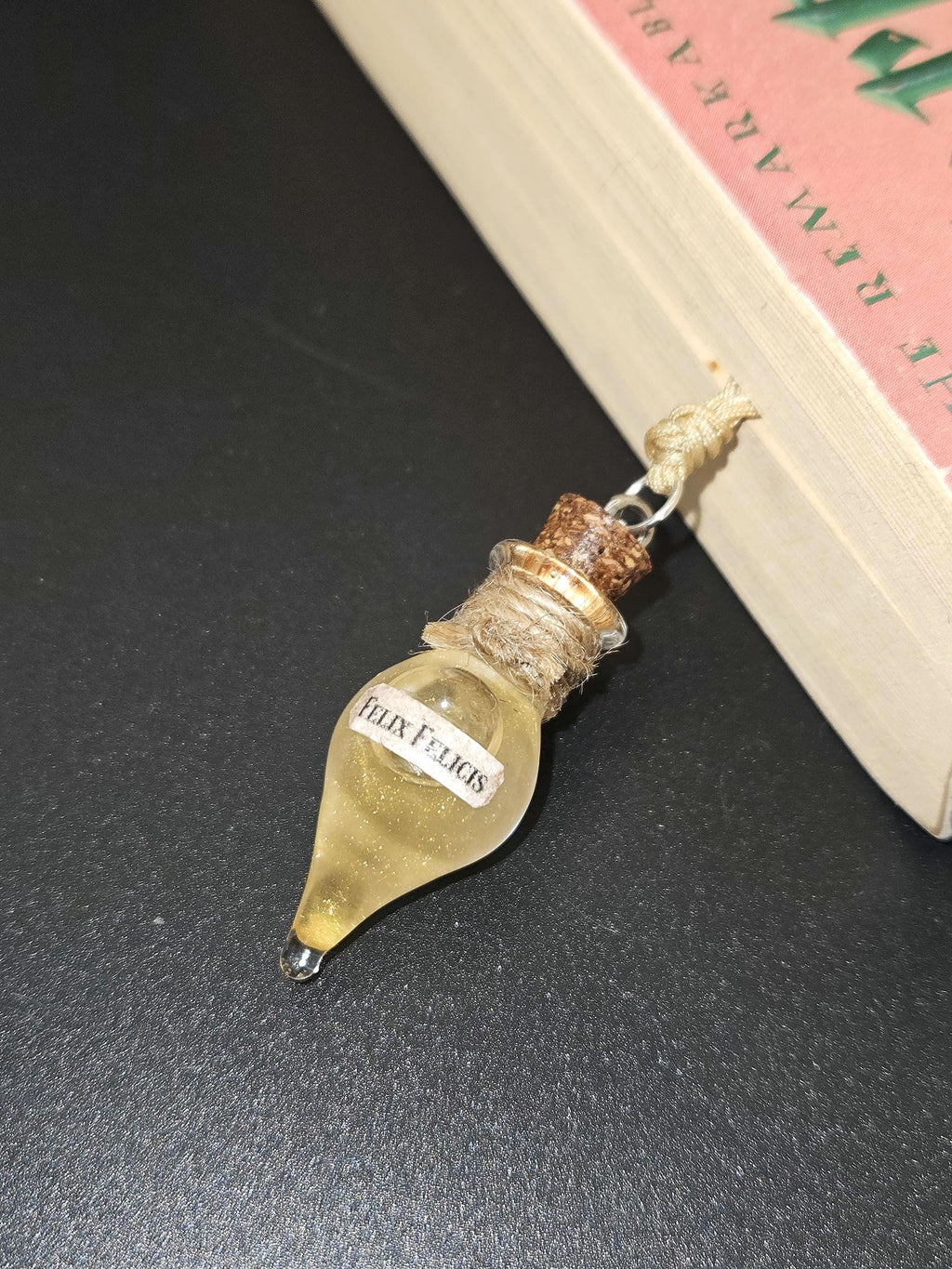 Golden luck potion bookmark- Magical fantasy gift for readers, and book lovers.