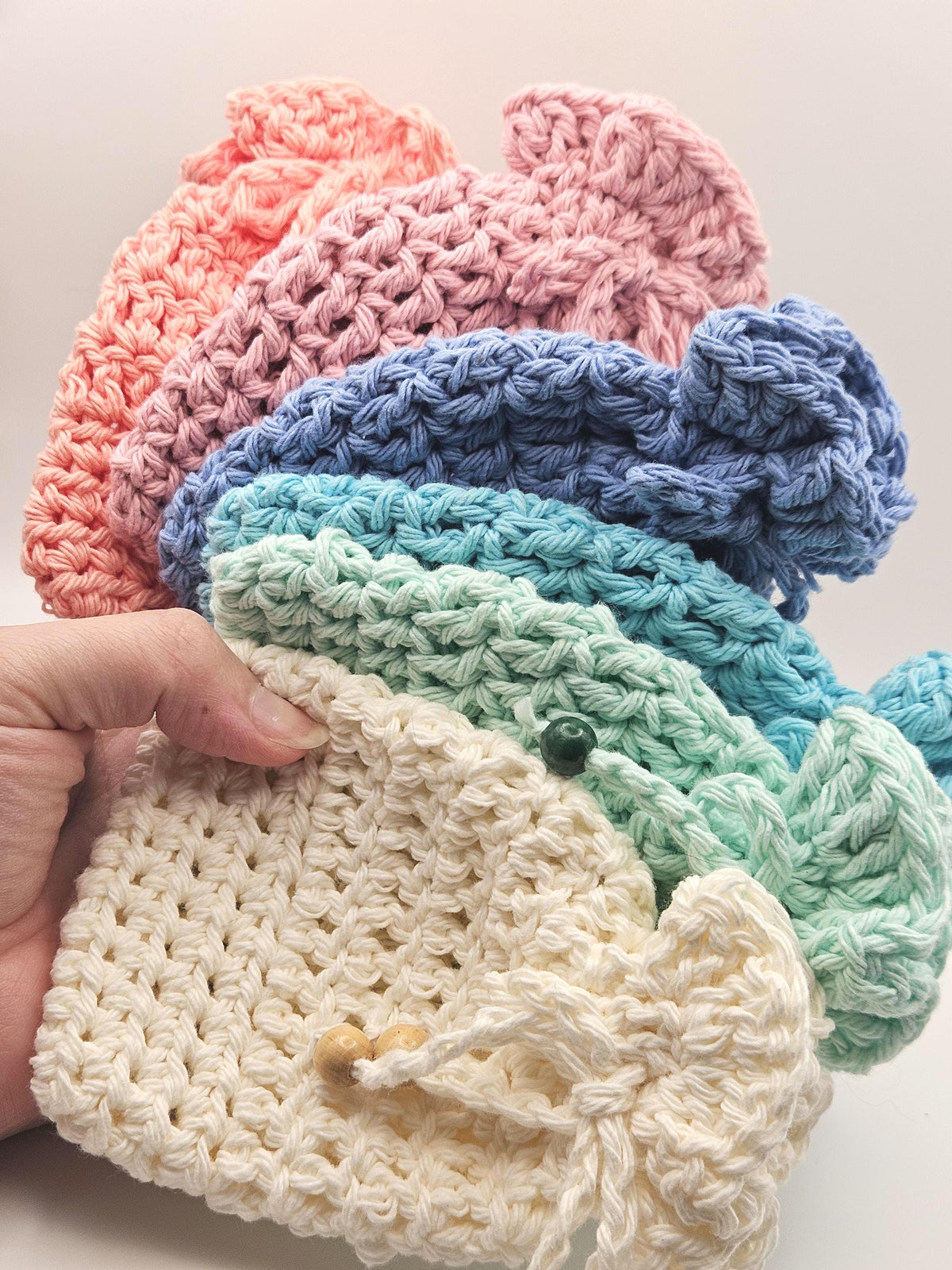 Crocheted Cotton Soap Saver Bag | Reusable Eco-Friendly Bath Accessory