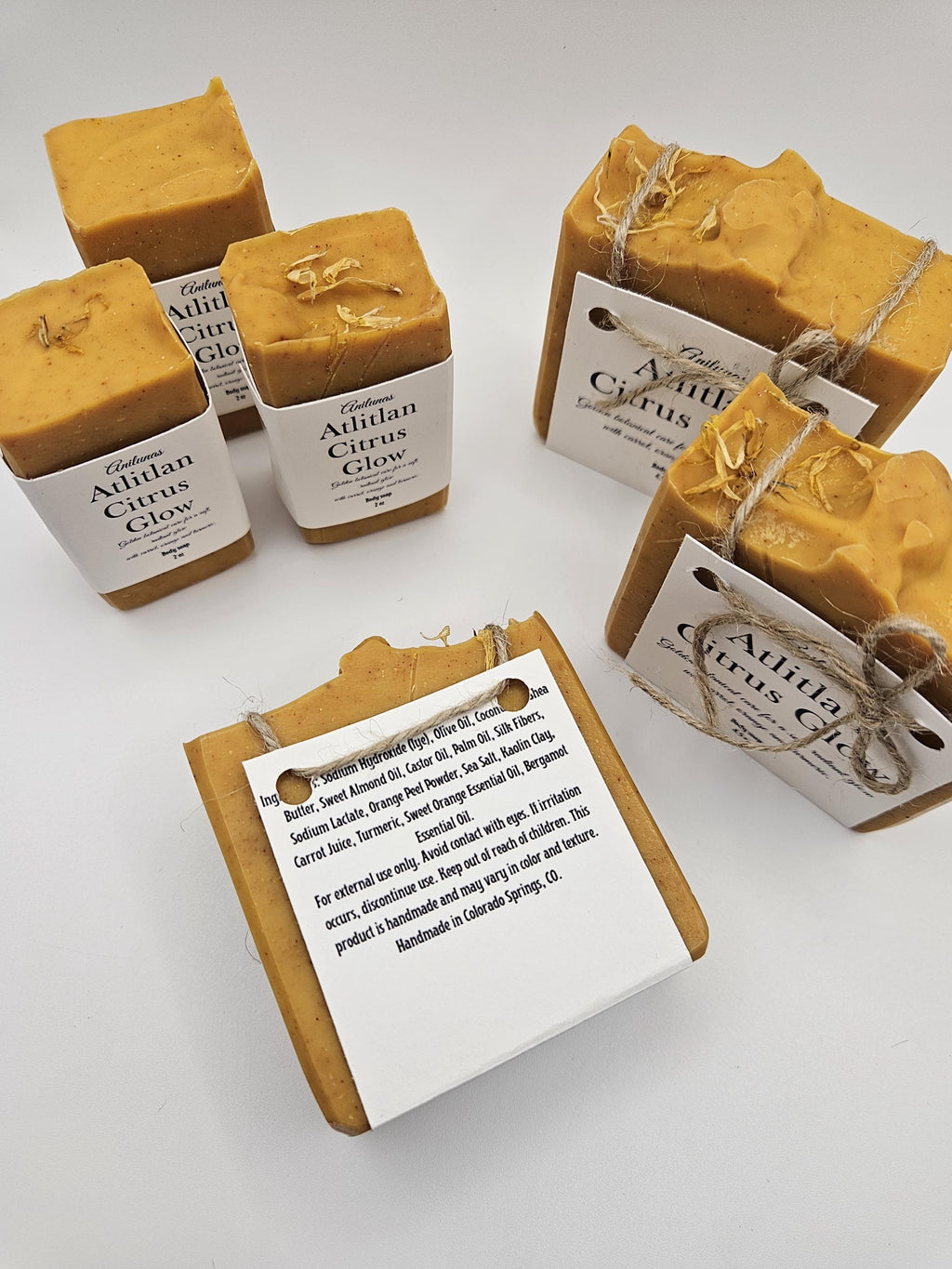 Handmade Citrus Glow Soap – Turmeric, Carrot, Orange Botanical Body Bar