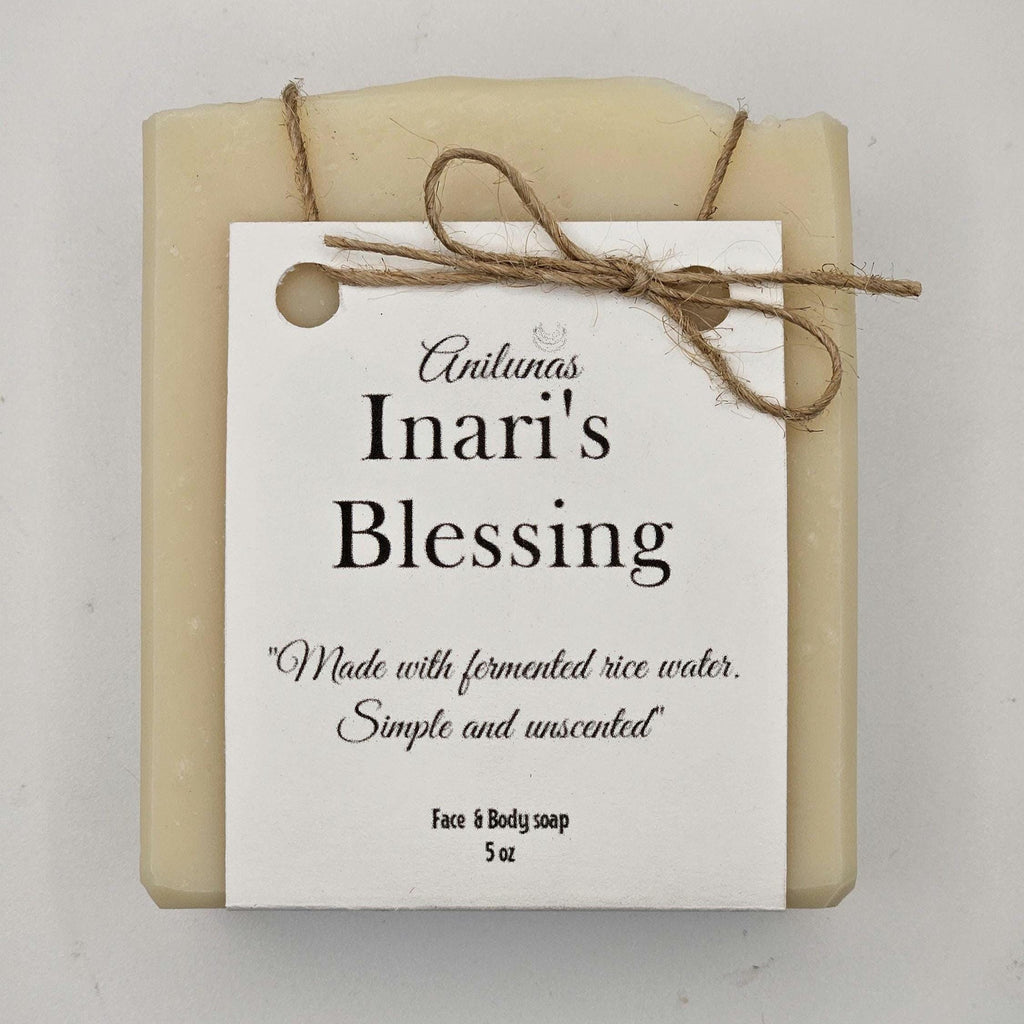 Inari's Blessing Soap | Fermented Rice Water, Aloe & Silk | Unscented Face and Body Bar