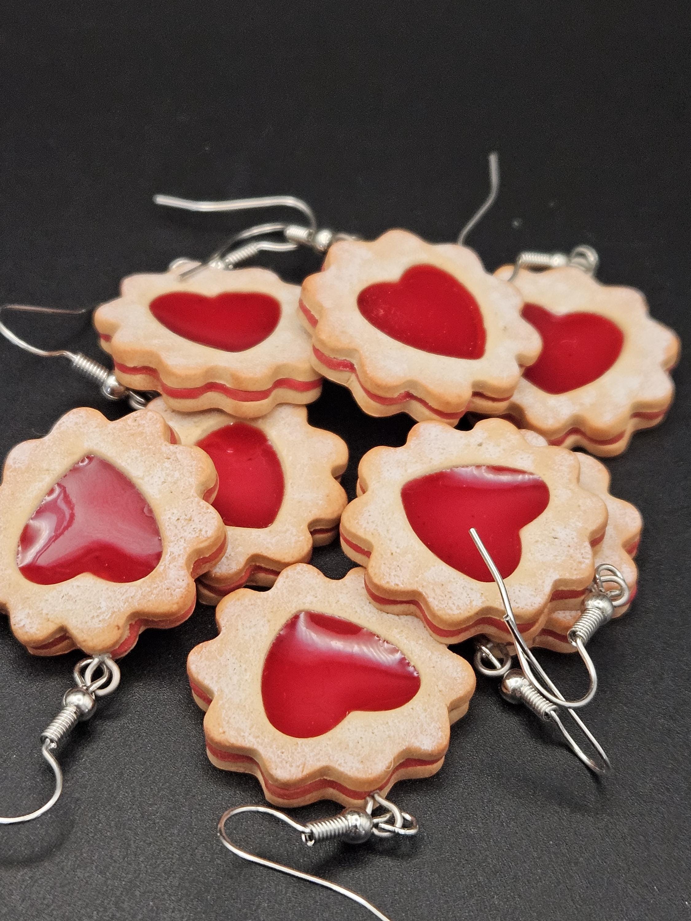 Jammie Dodger cookie earrings