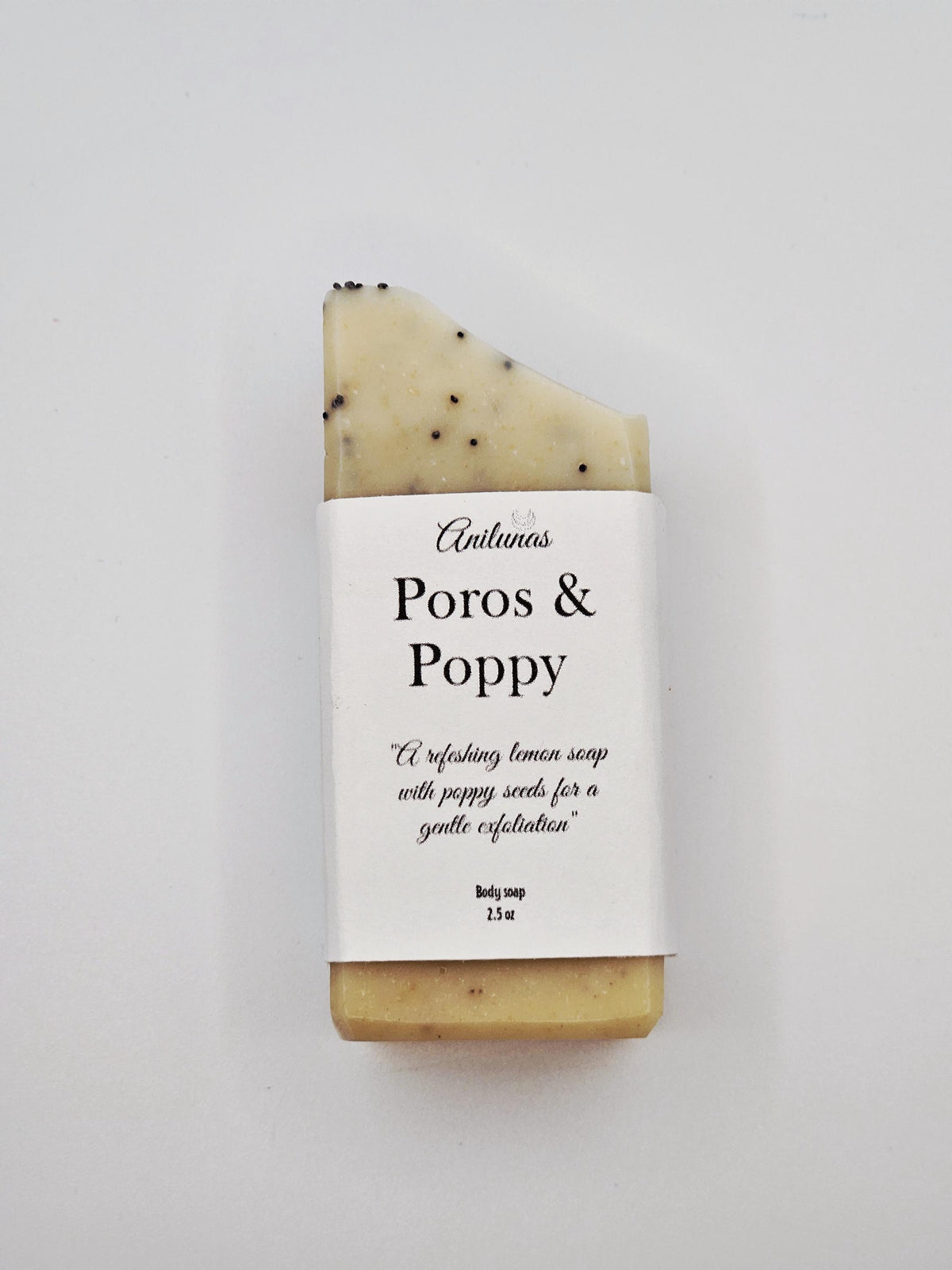 Handmade Lemon Poppy Seed Soap Bar | Natural Cold Process Exfoliating Clay Soap