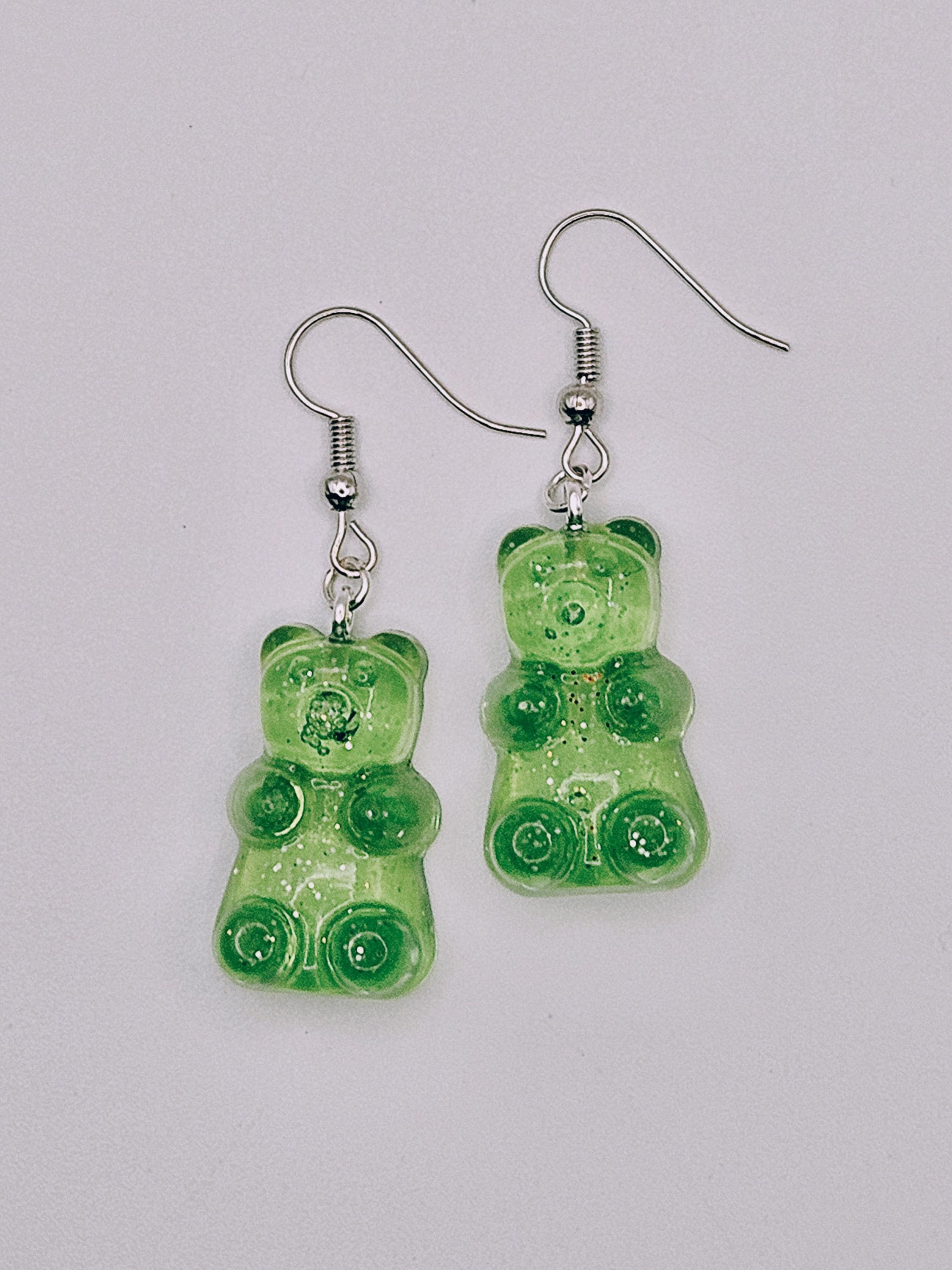 Rainbow Gummy Bear Resin Earrings | Y2K Kawaii Dangle Candy Jewelry