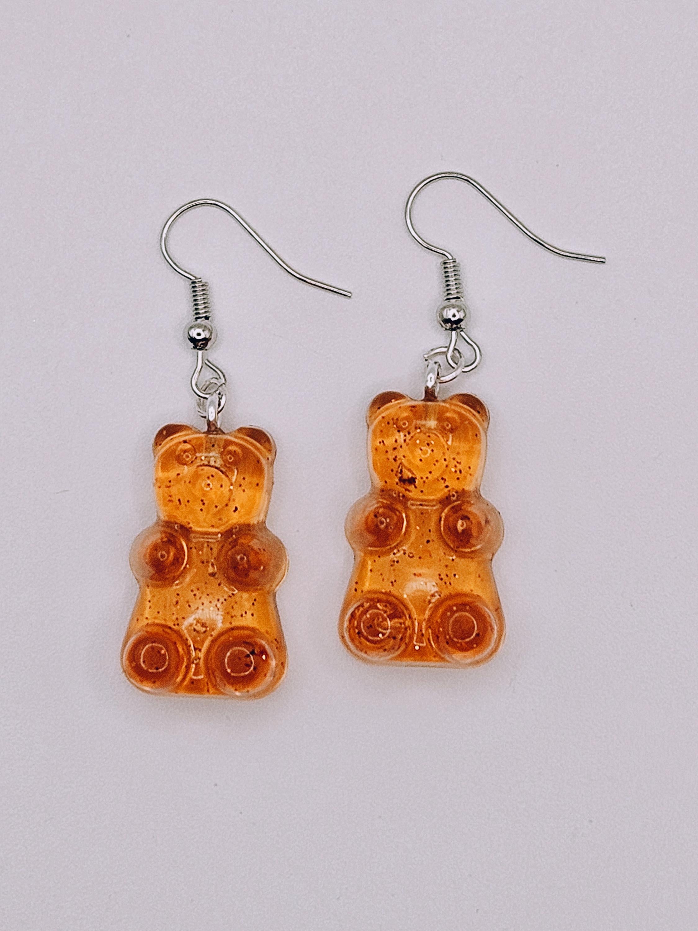 Rainbow Gummy Bear Resin Earrings | Y2K Kawaii Dangle Candy Jewelry