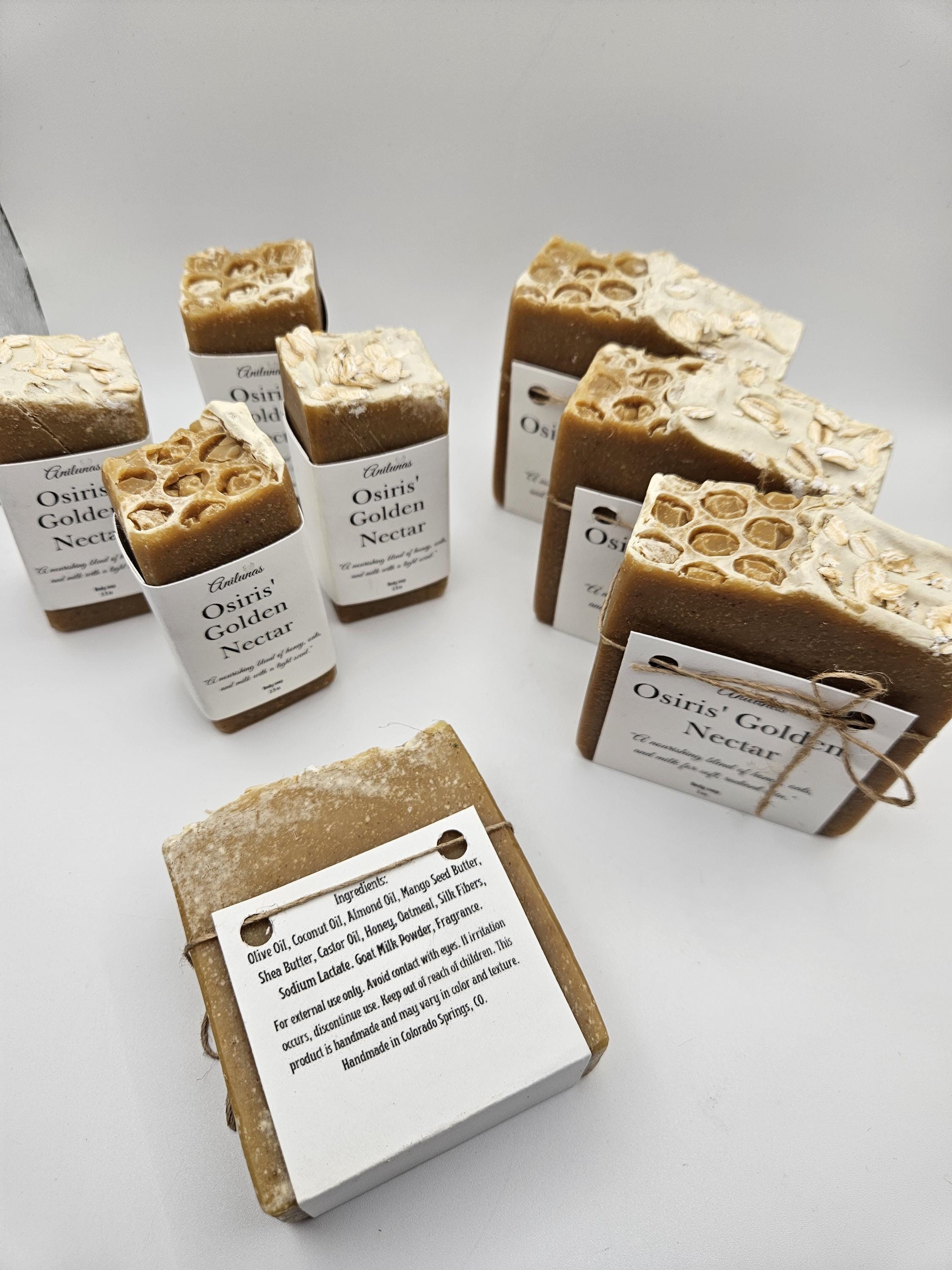 Osiris’ Golden Nectar Soap / Handmade Cold Proess Oat, Milk and Honey soap