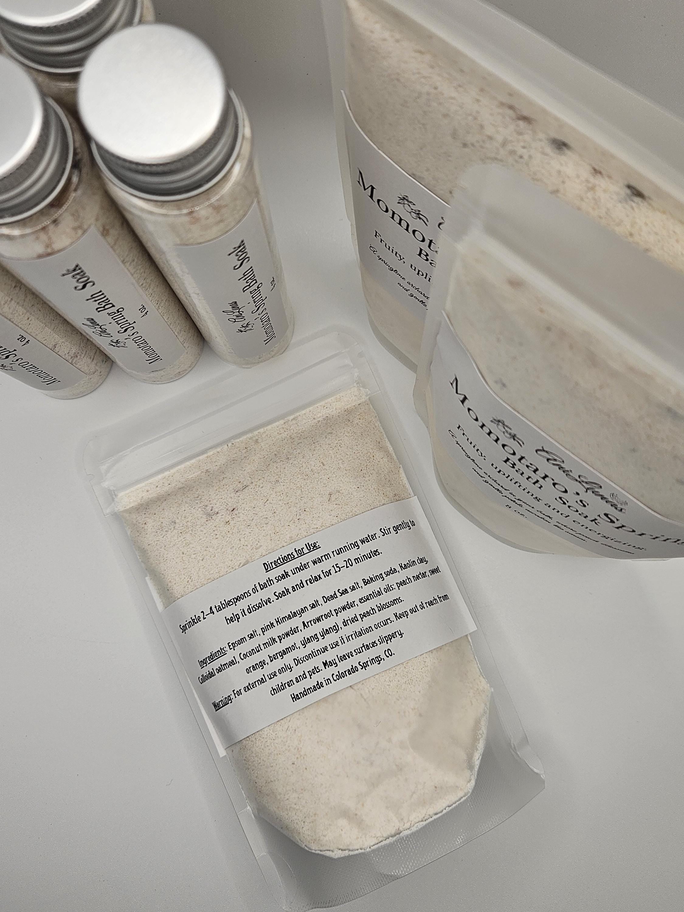 Japanese Inspired Bath Soak Trio | Kodama, Momotaro, Sakura Scents | Epsom and milk salt baths