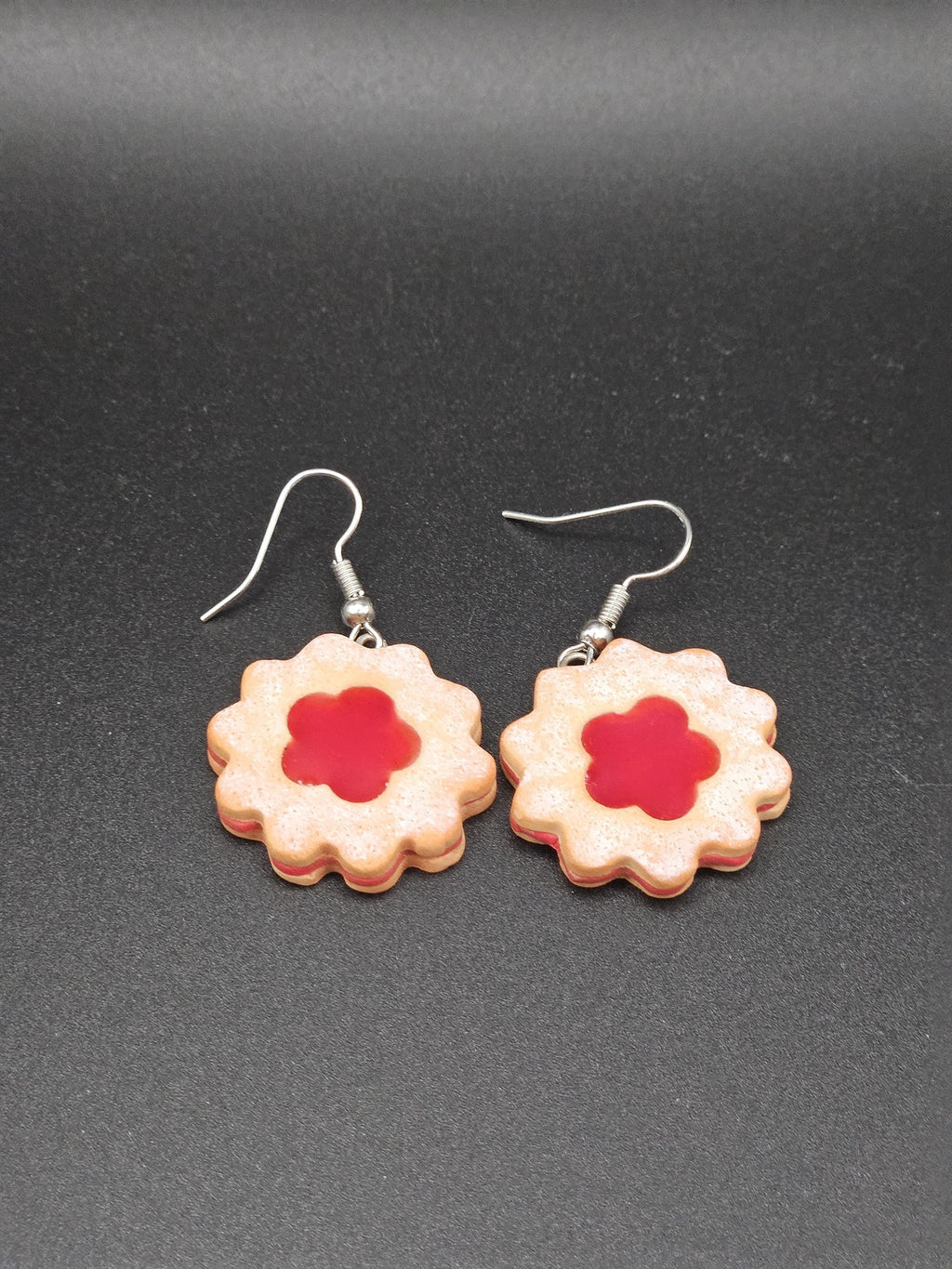 Linzer cookie polymer clay earrings