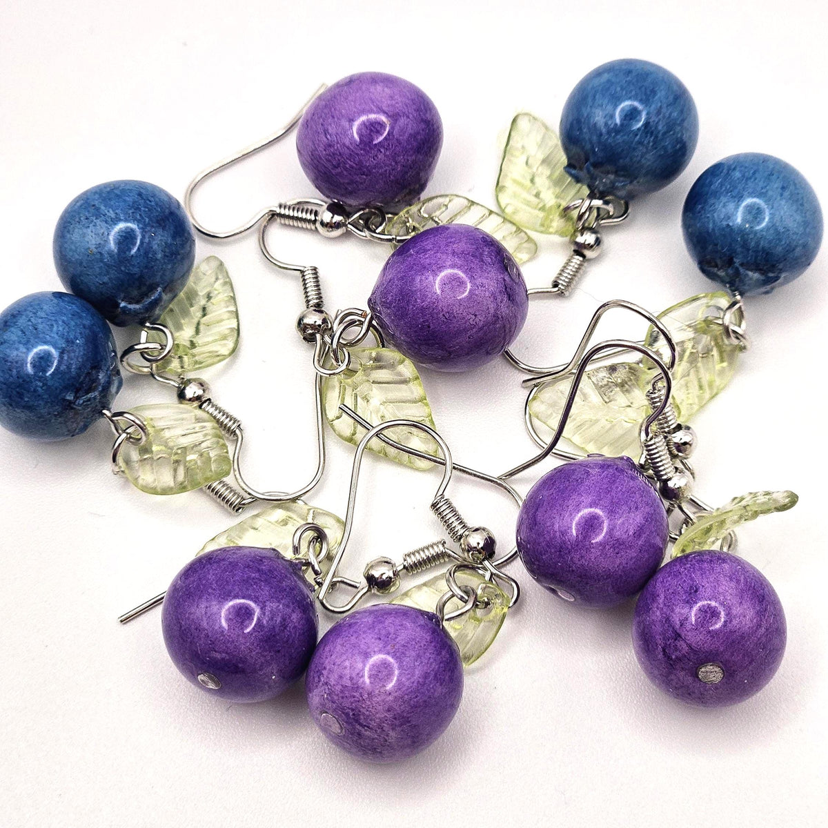 Blueberry polymer clay earrings