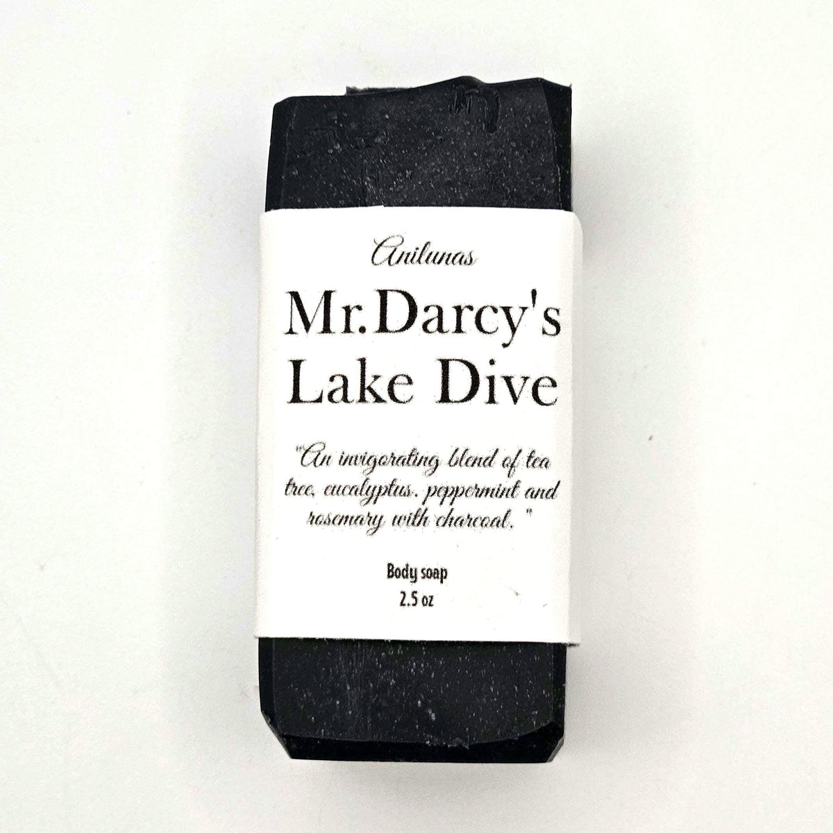 Mr. Darcy's Lake Dive Charcoal Body Bar | Eucalyptus, Peppermint, Rosemary essential oils mens Soap
