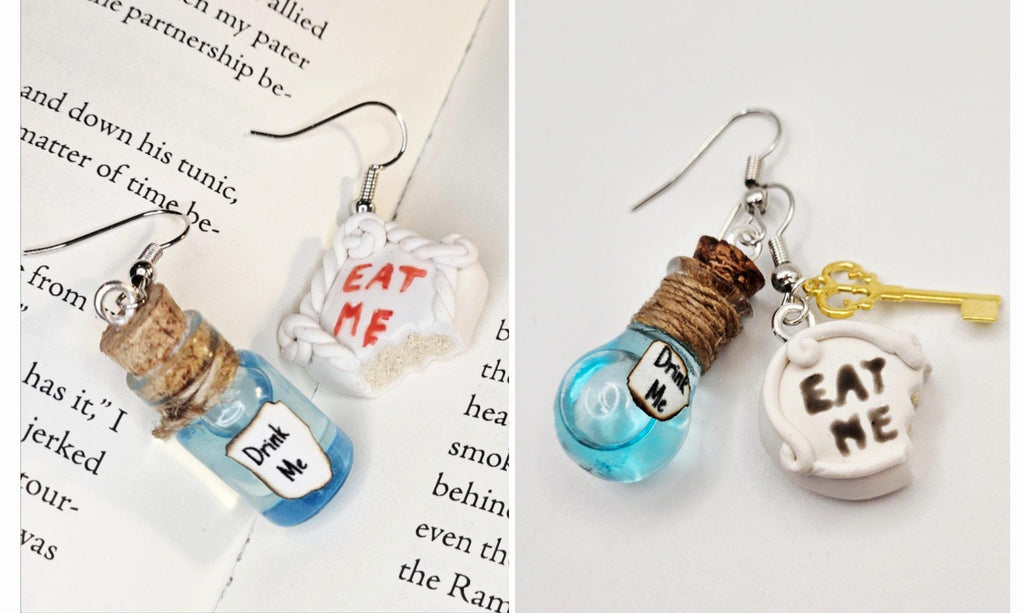 Alice in wonderland- Drink me Potion and eat me cake earrings