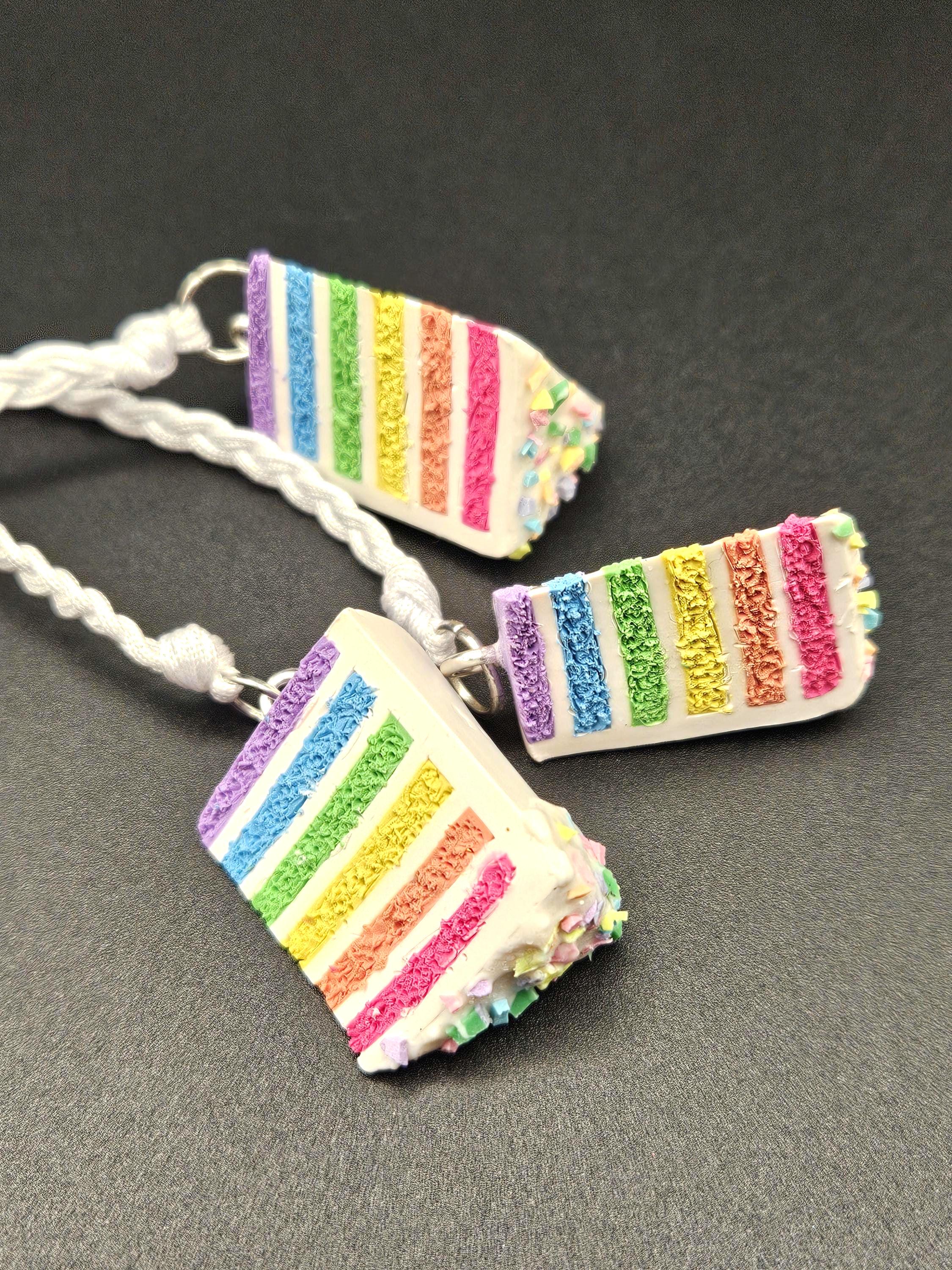 Rainbow cake bookmark. Polymerclay Rainbow cake.
