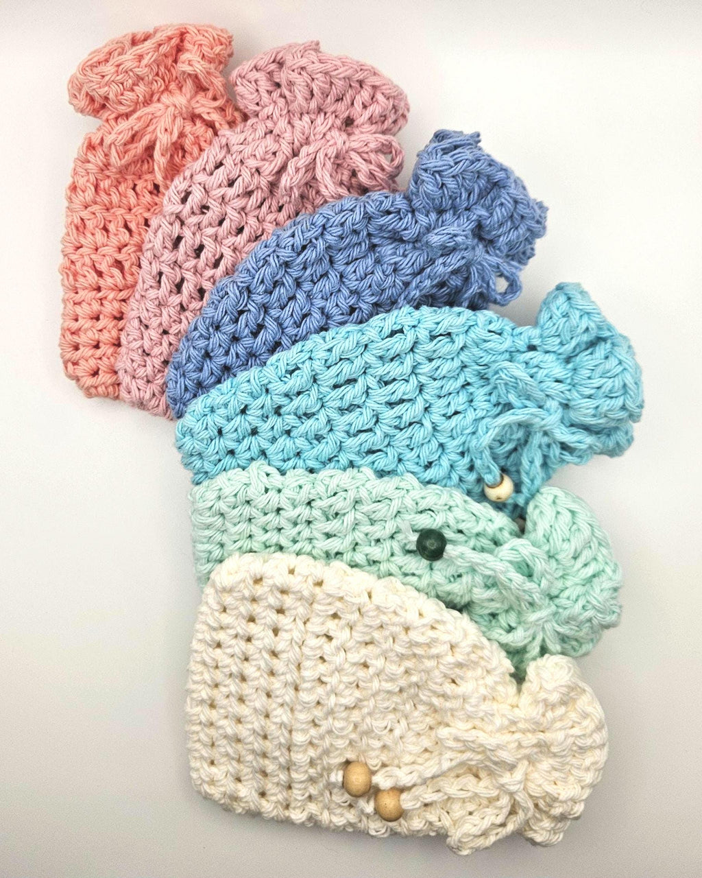 Crocheted Cotton Soap Saver Bag | Reusable Eco-Friendly Bath Accessory
