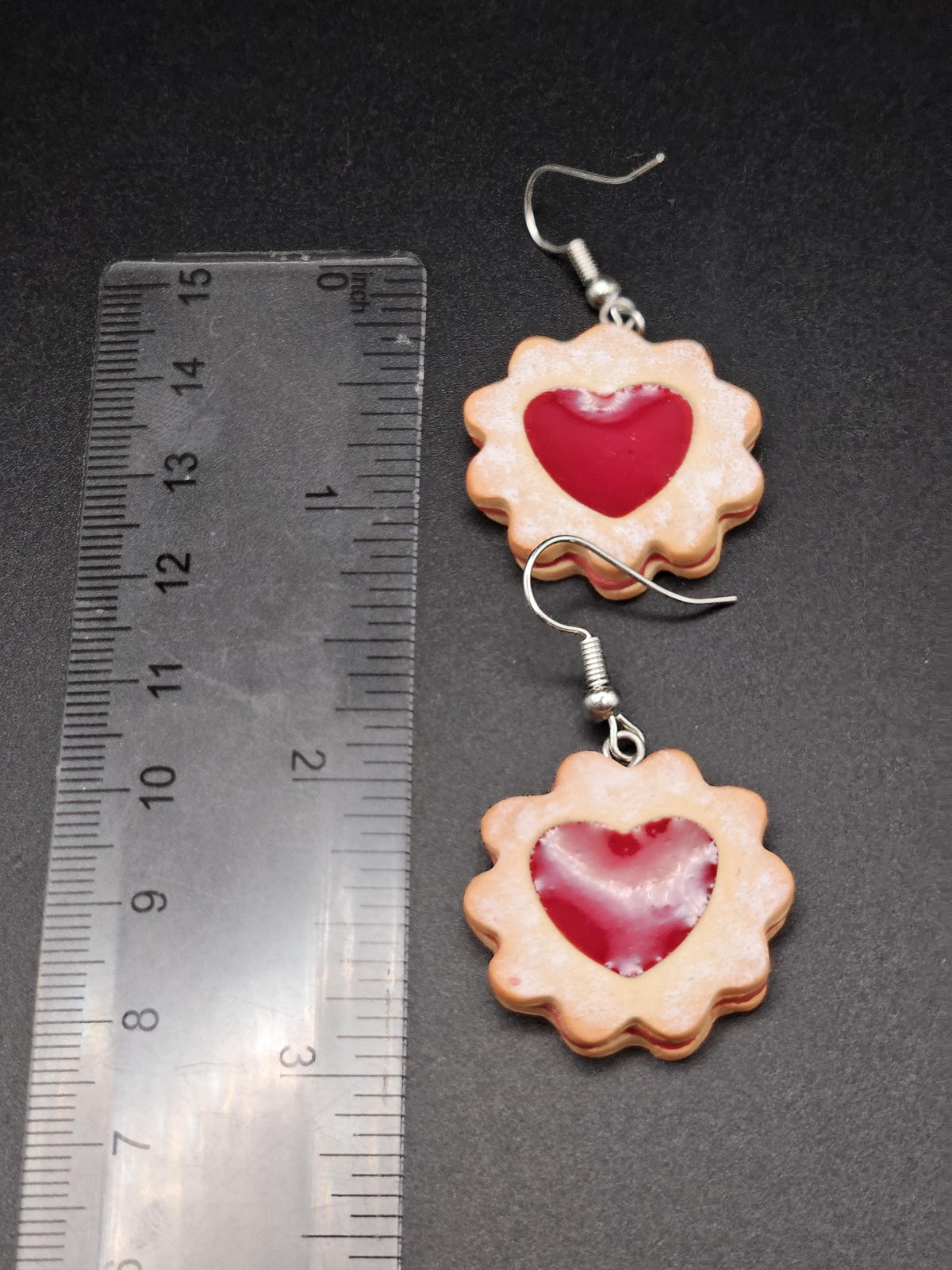 Jammie Dodger cookie earrings