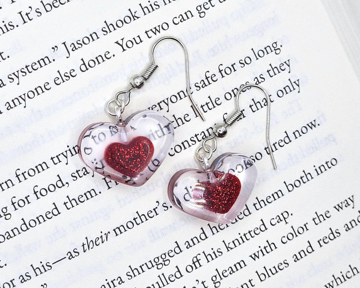 Video Game Style Heart Container Earrings | Fantasy Resin Jewelry