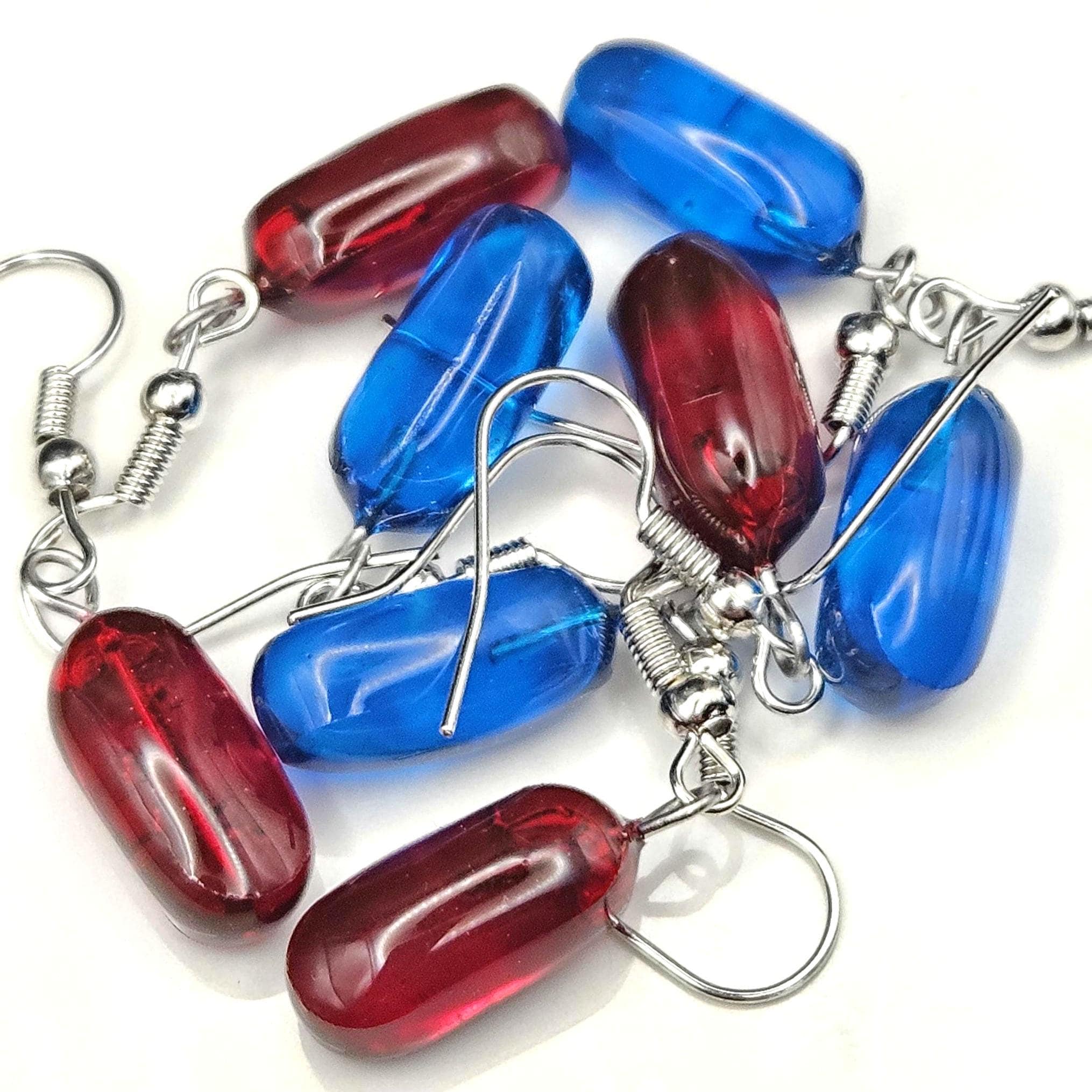 Blue pill Red pill resin earrings. What will you choose?