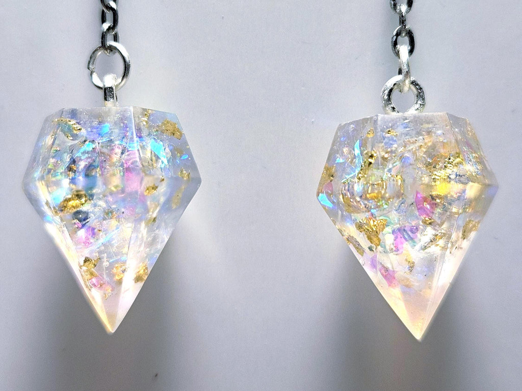 Pendulum holographic earrings