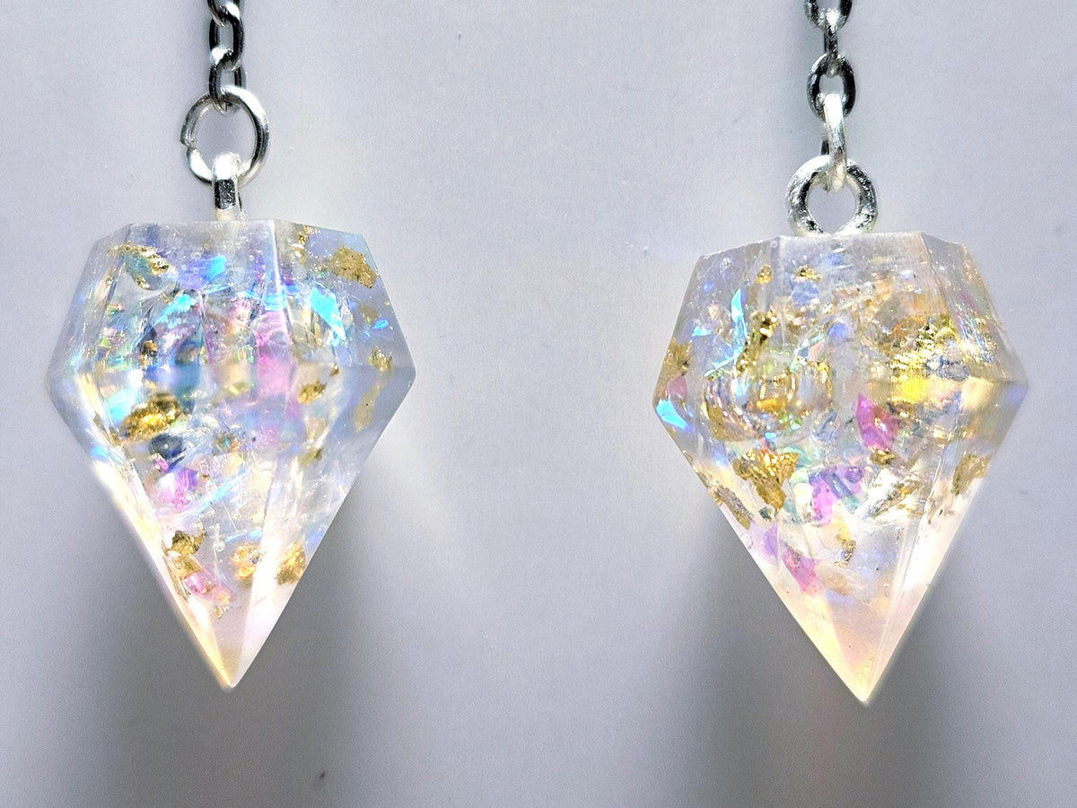 Pendulum holographic earrings